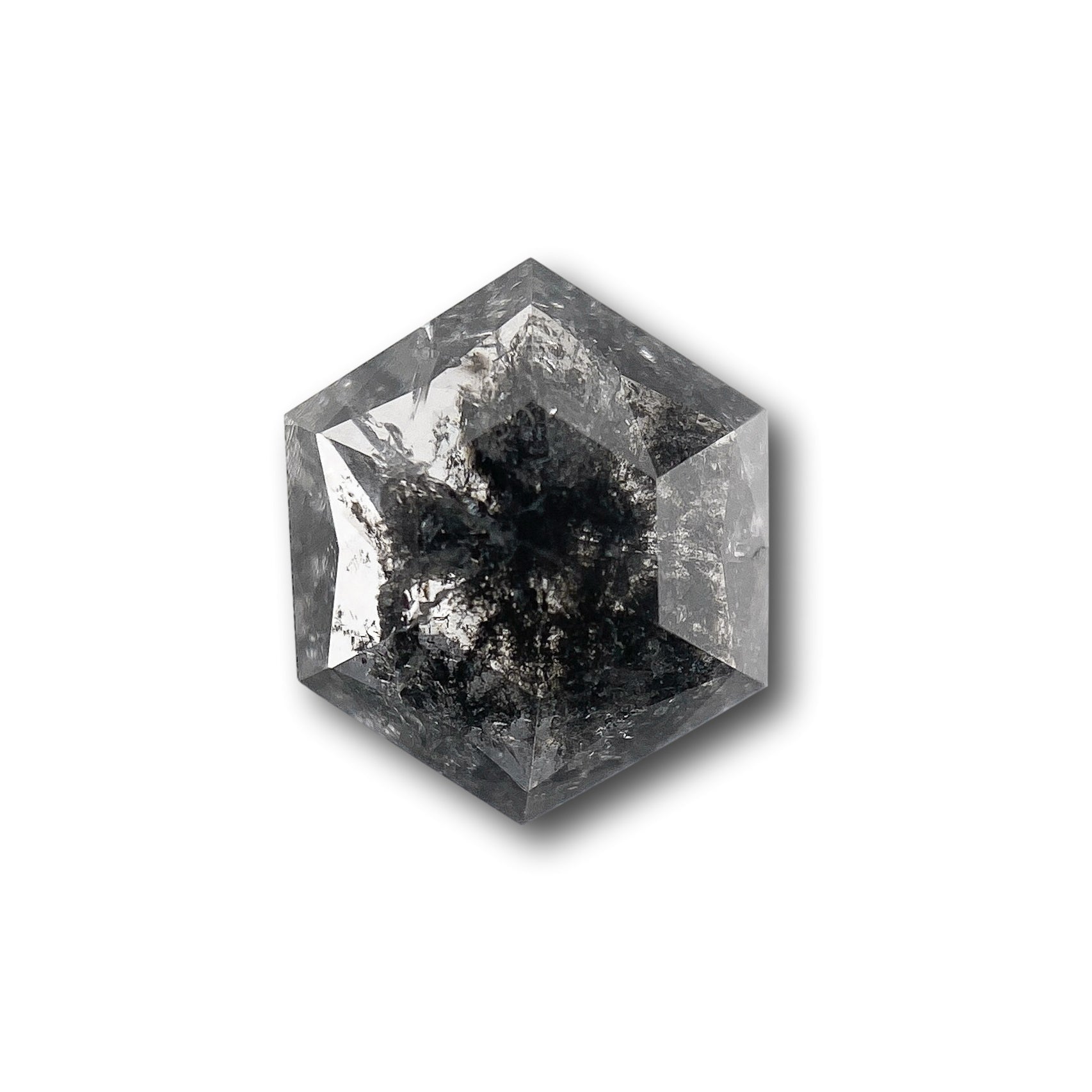 0.88ct | Salt & Pepper Hexagon Shape Rose Cut Diamond