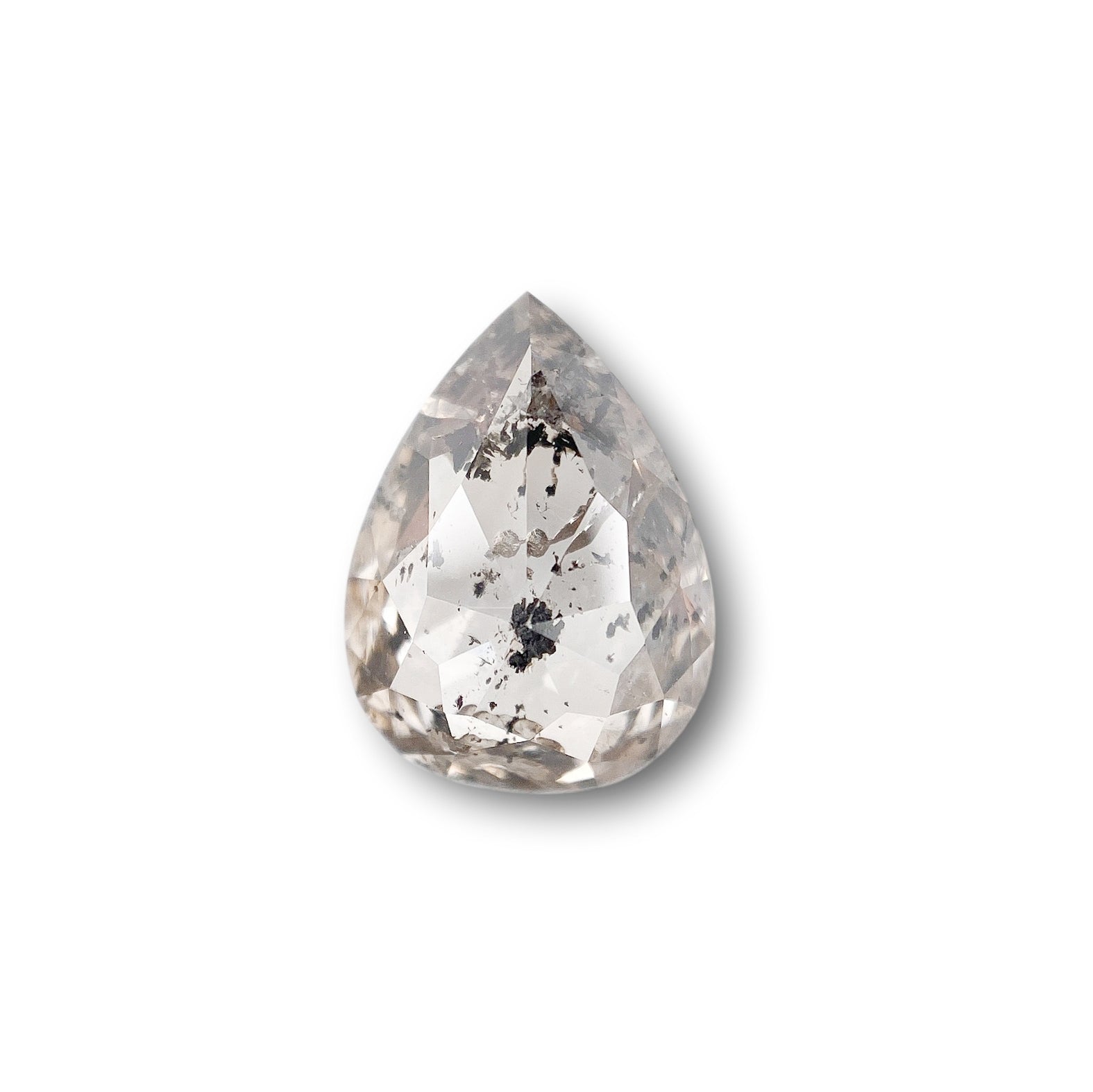 2.05ct | Salt & Pepper Pear Shape Rose Cut Diamond