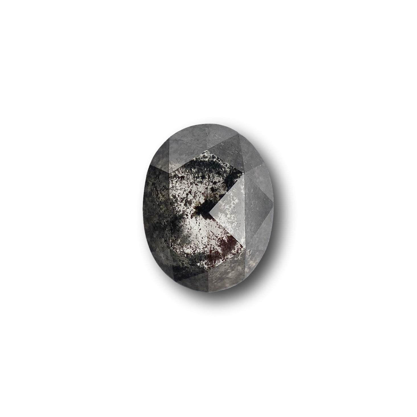 1.41ct | Salt & Pepper Oval Shape Rose Cut Diamond