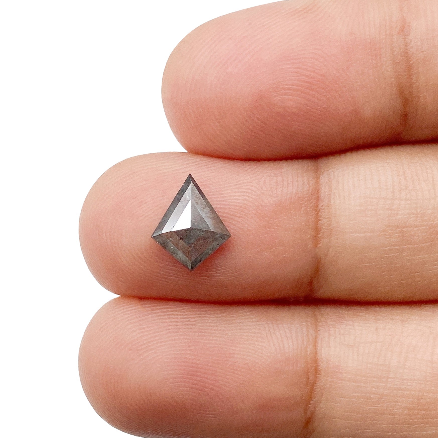 0.78ct | Salt & Pepper Kite Shape Rose Cut Diamond
