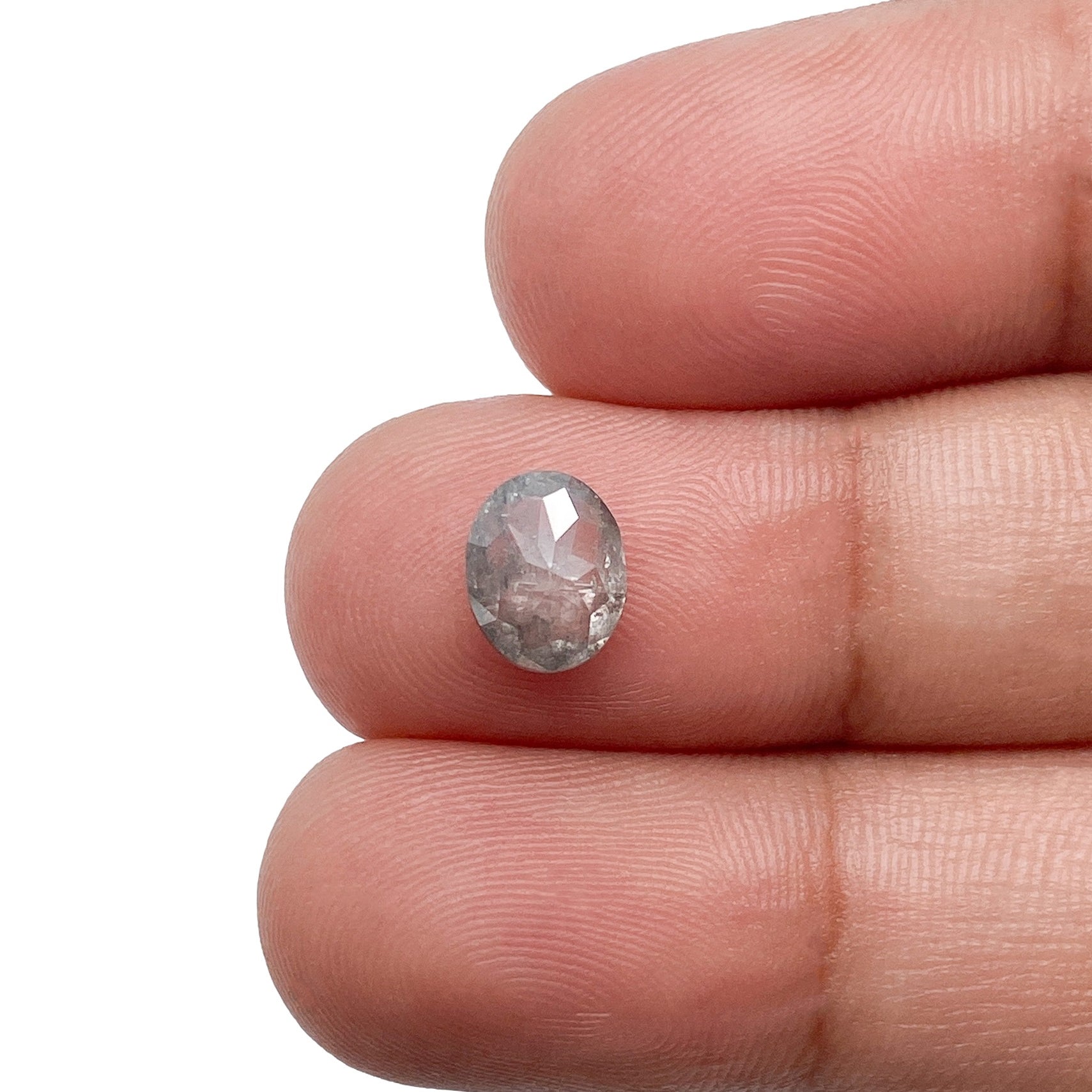 1.21ct | Salt & Pepper Oval Shape Rose Cut Diamond