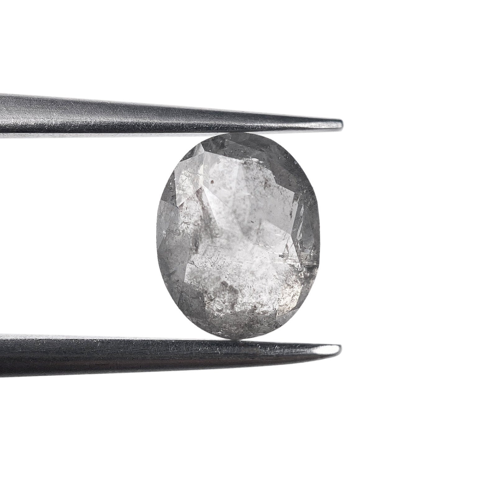1.21ct | Salt & Pepper Oval Shape Rose Cut Diamond