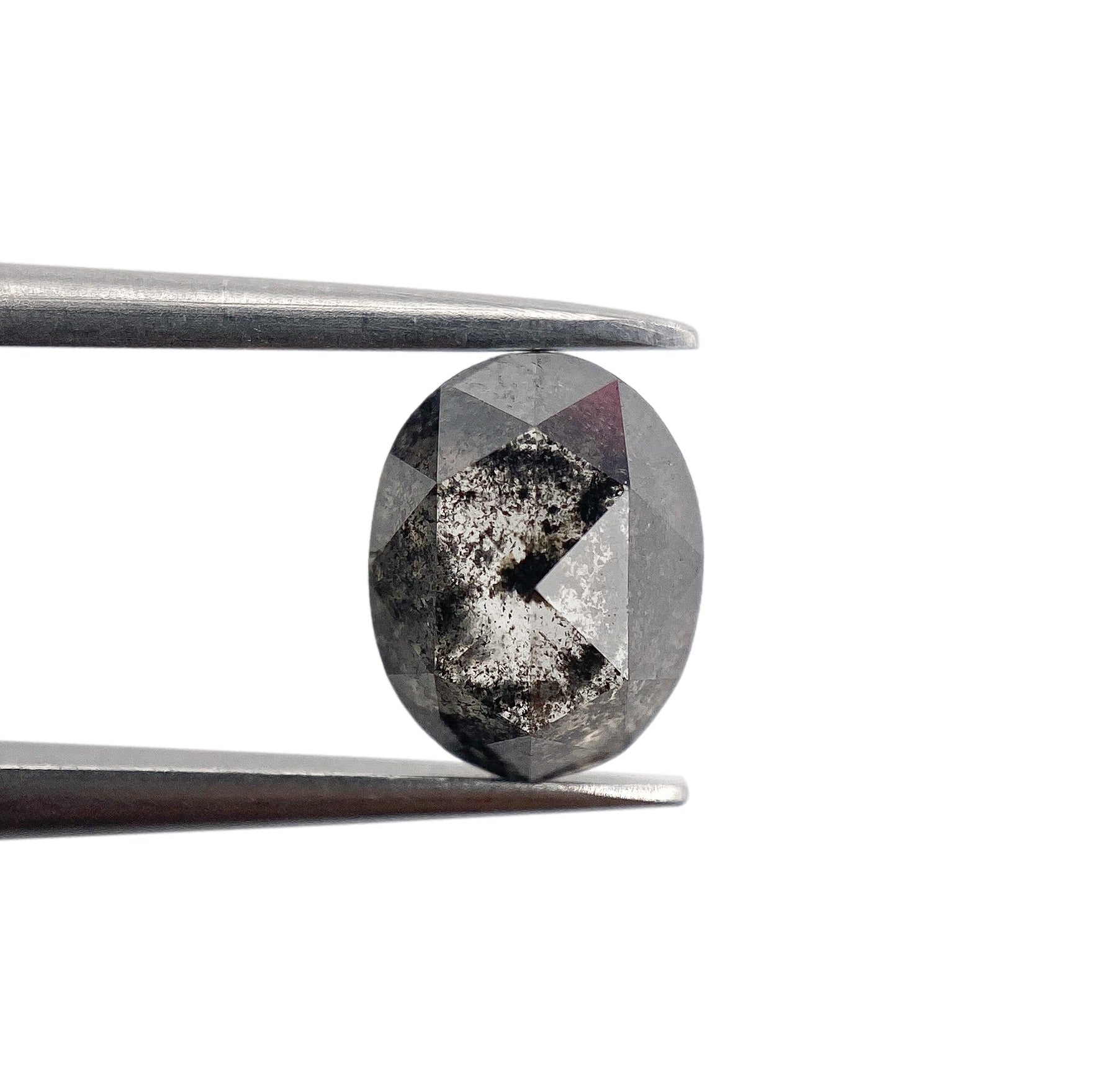 1.41ct | Salt & Pepper Oval Shape Rose Cut Diamond