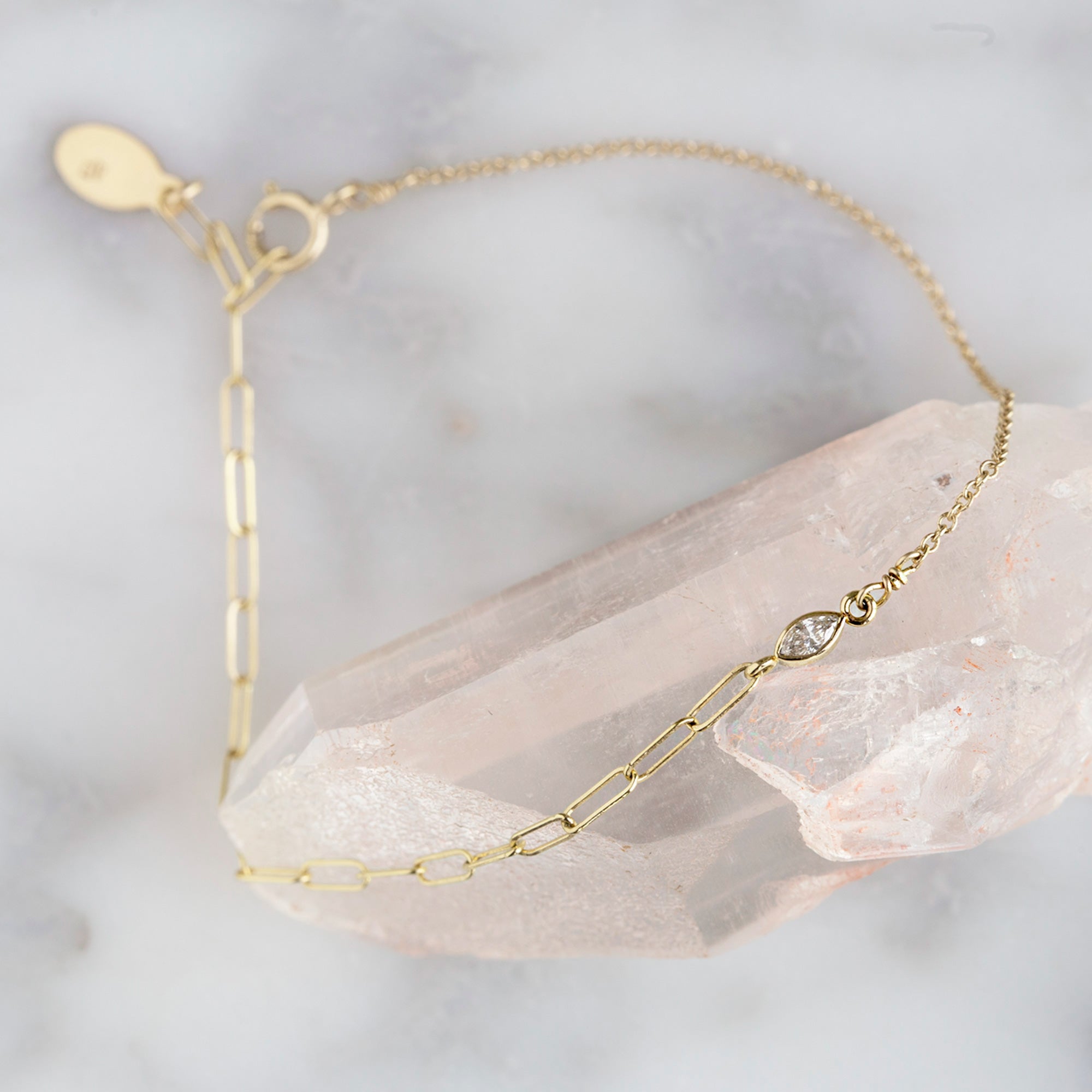 The Asymmetrical Diamond Eye Bracelet | Yellow, Rose or White Gold