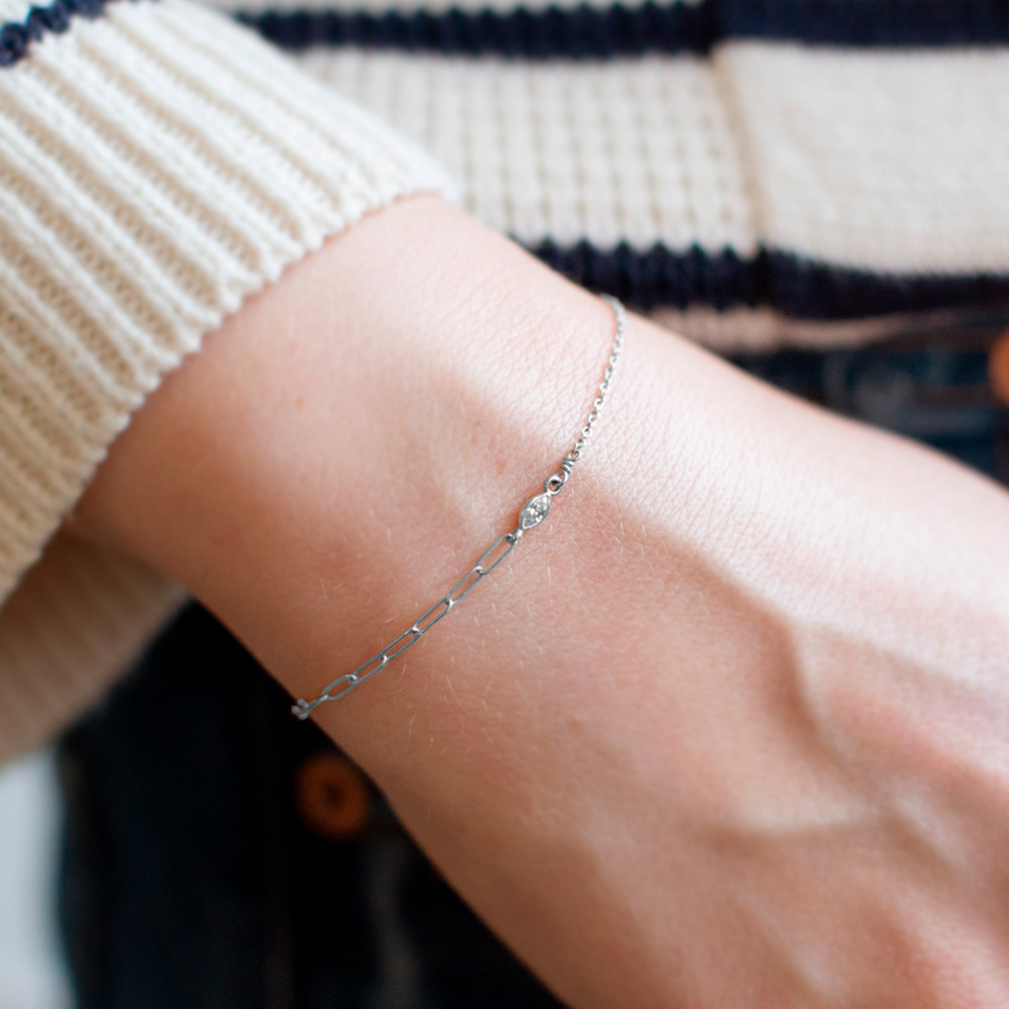 The Asymmetrical Diamond Eye Bracelet | Yellow, Rose or White Gold