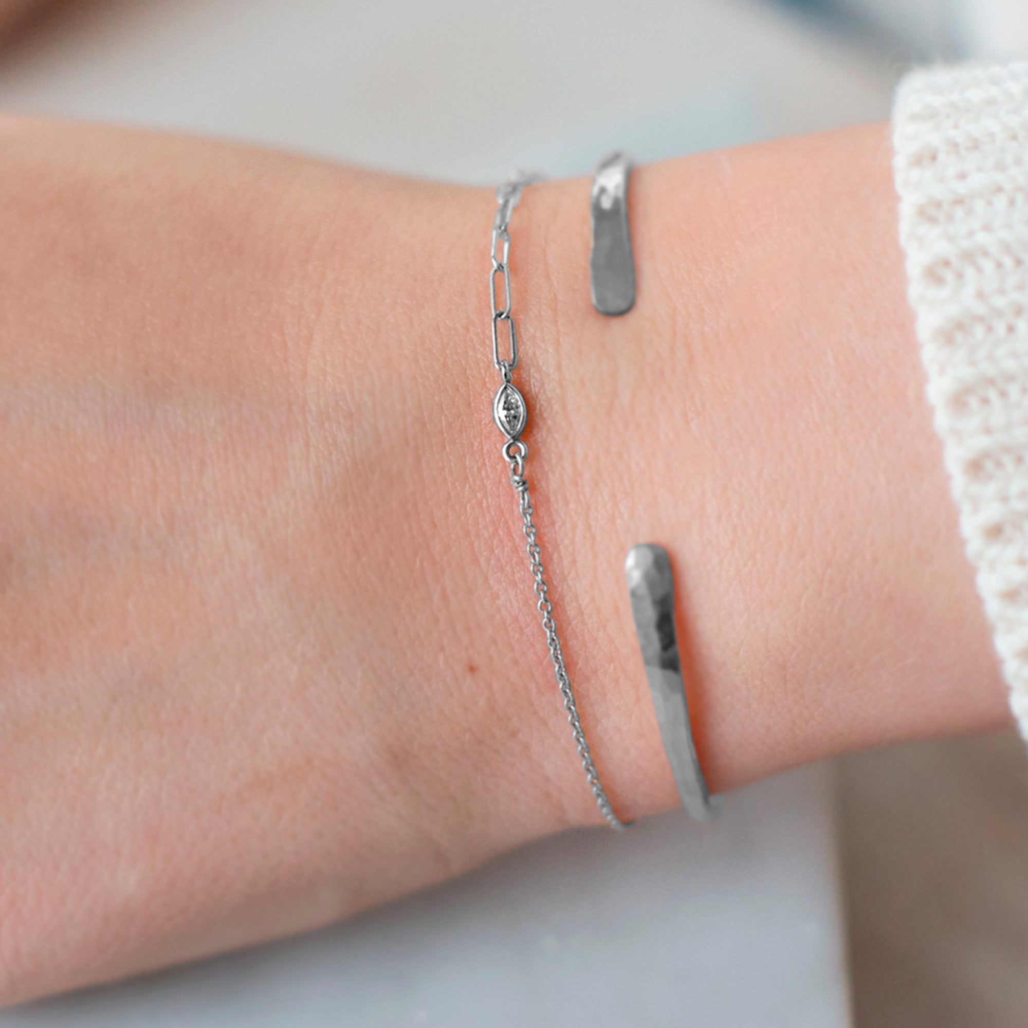 The Asymmetrical Diamond Eye Bracelet | Yellow, Rose or White Gold