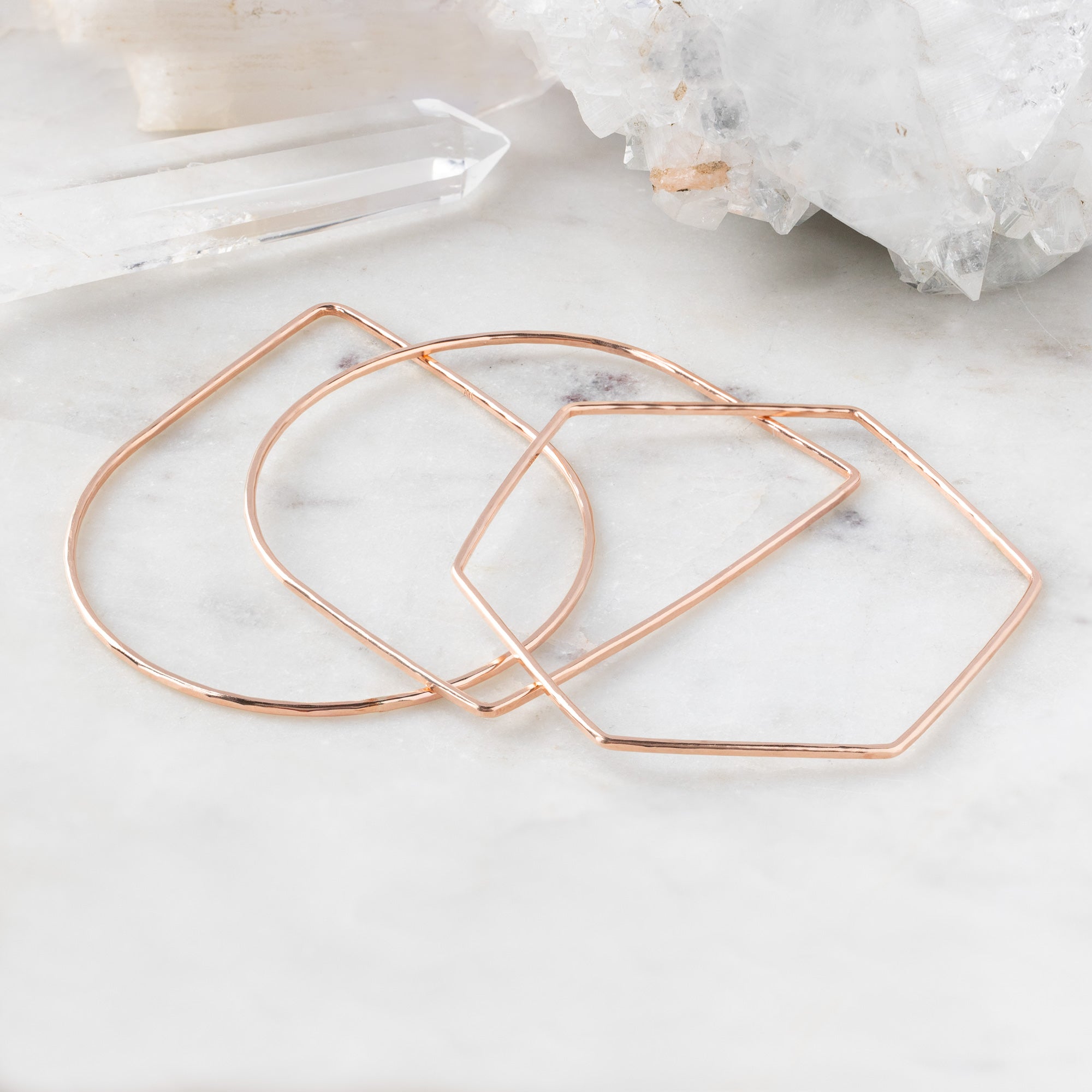 The Peak Stacking Bangle | Yellow, Rose or Sterling Silver