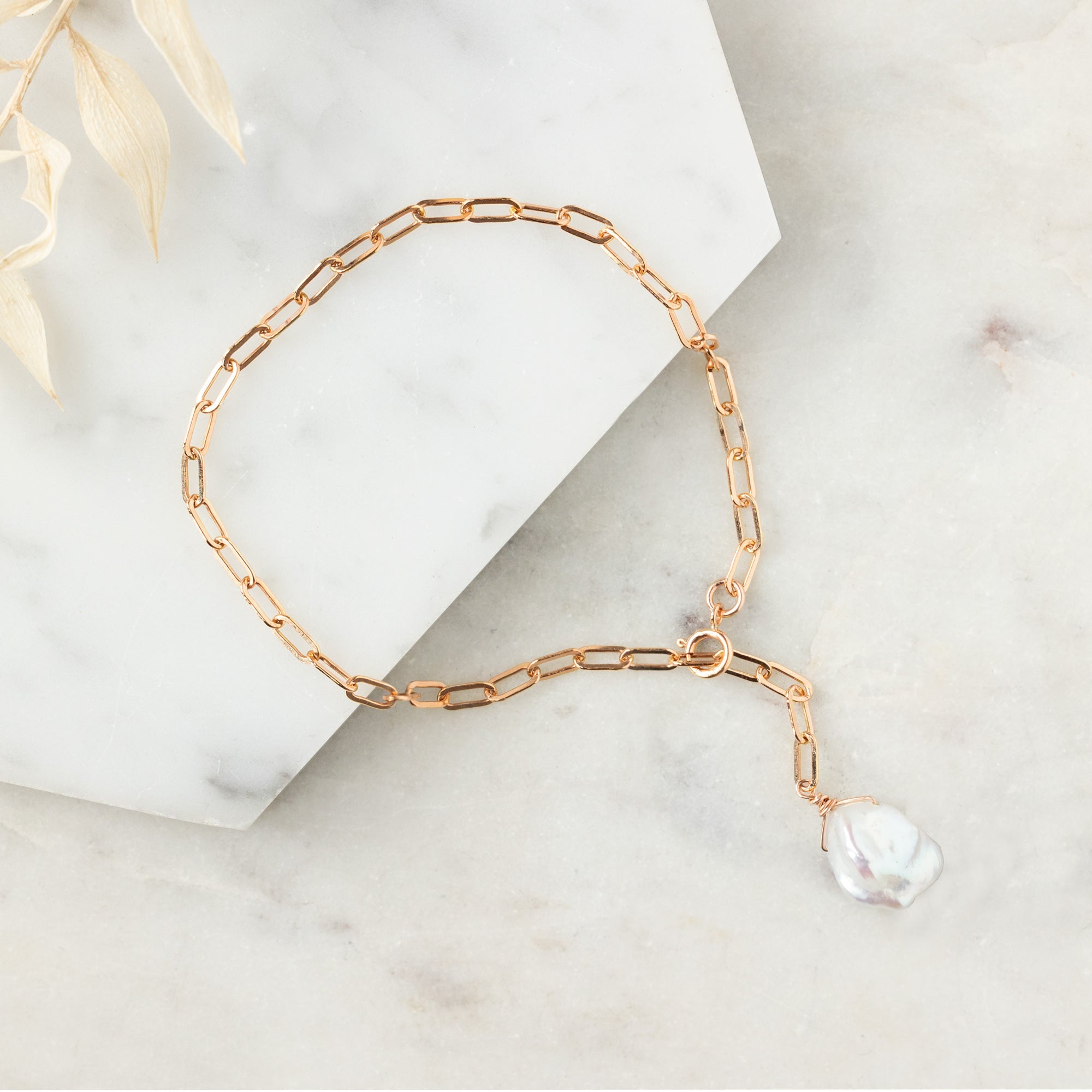 The Keshi Pearl Bracelet | Yellow, Rose or Sterling Silver