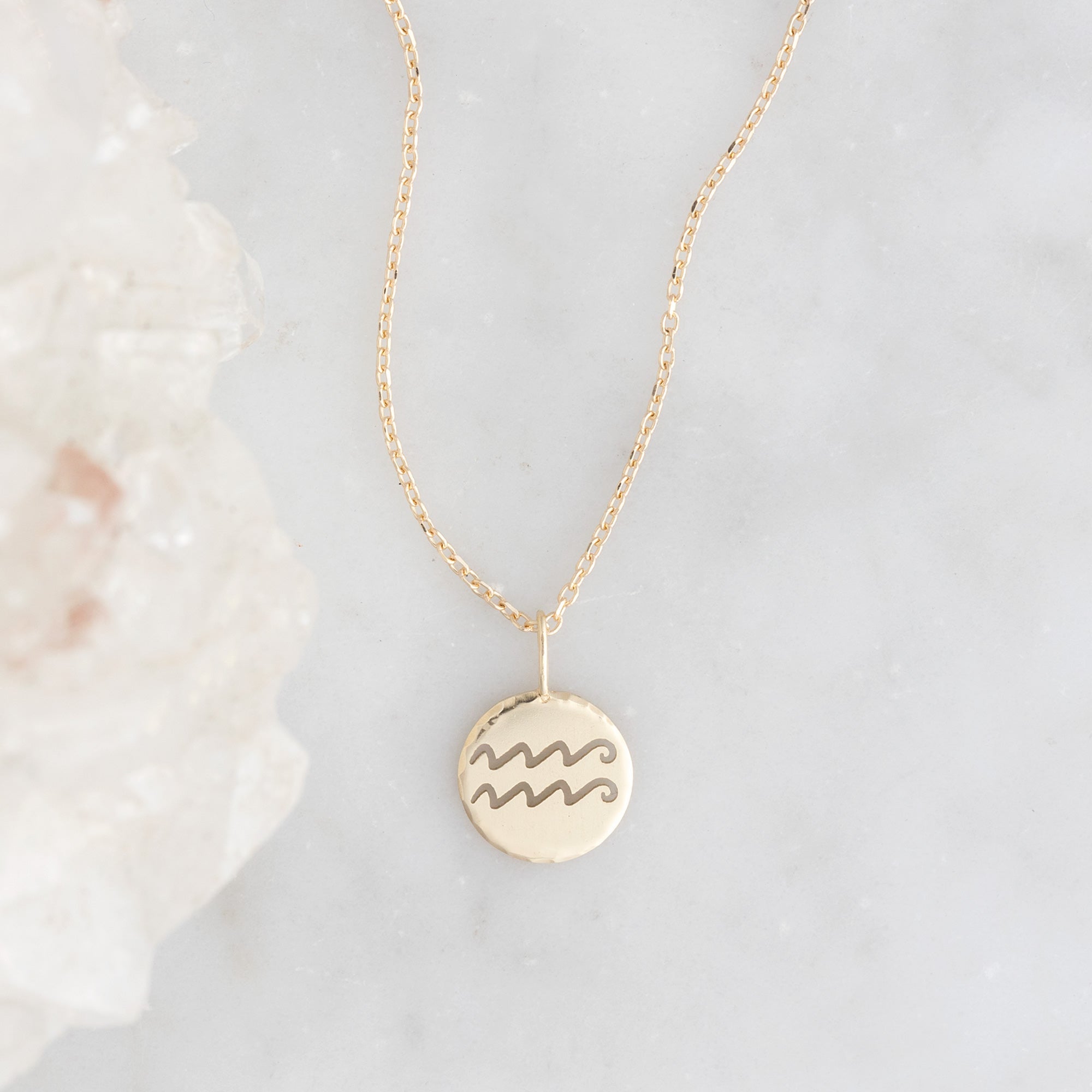 The Zodiac Birthstone Charm Necklace | Yellow, Rose or White Gold