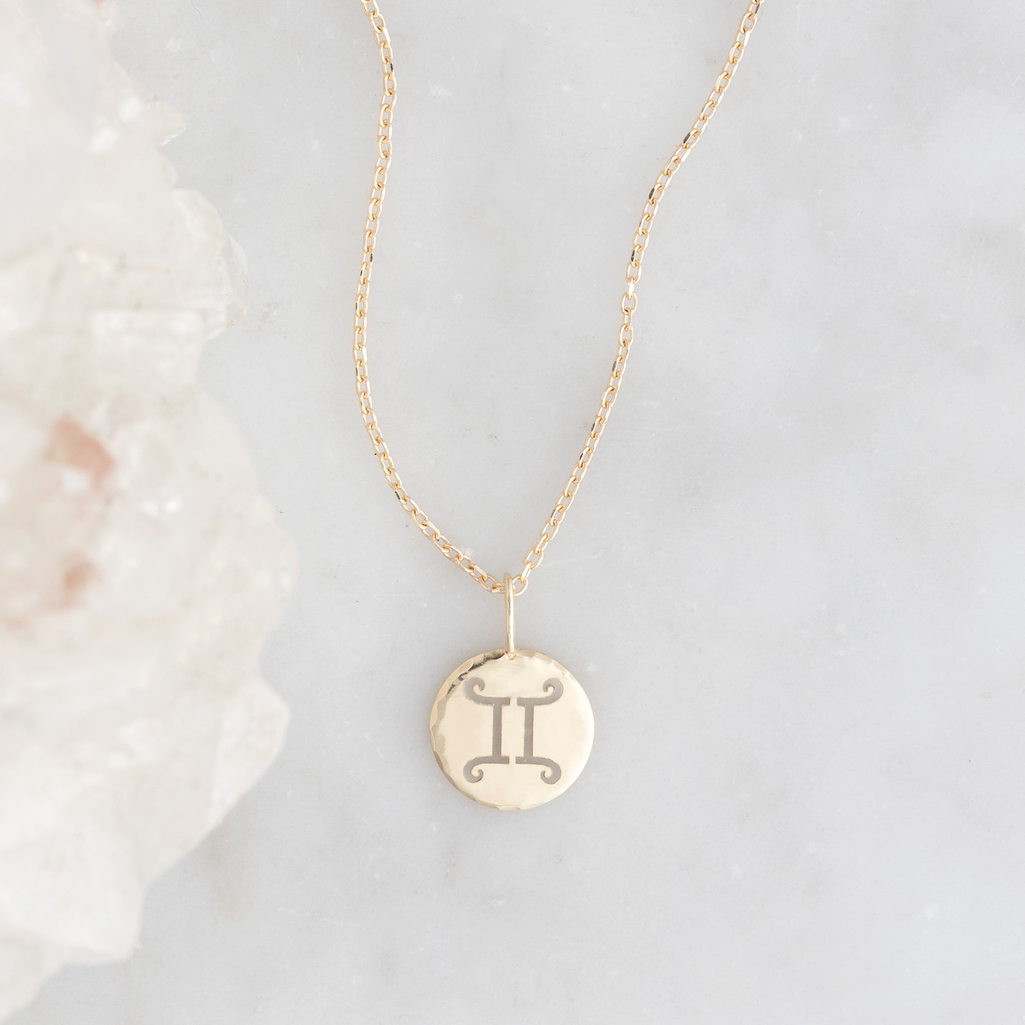 The Zodiac Birthstone Charm Necklace | Yellow, Rose or White Gold
