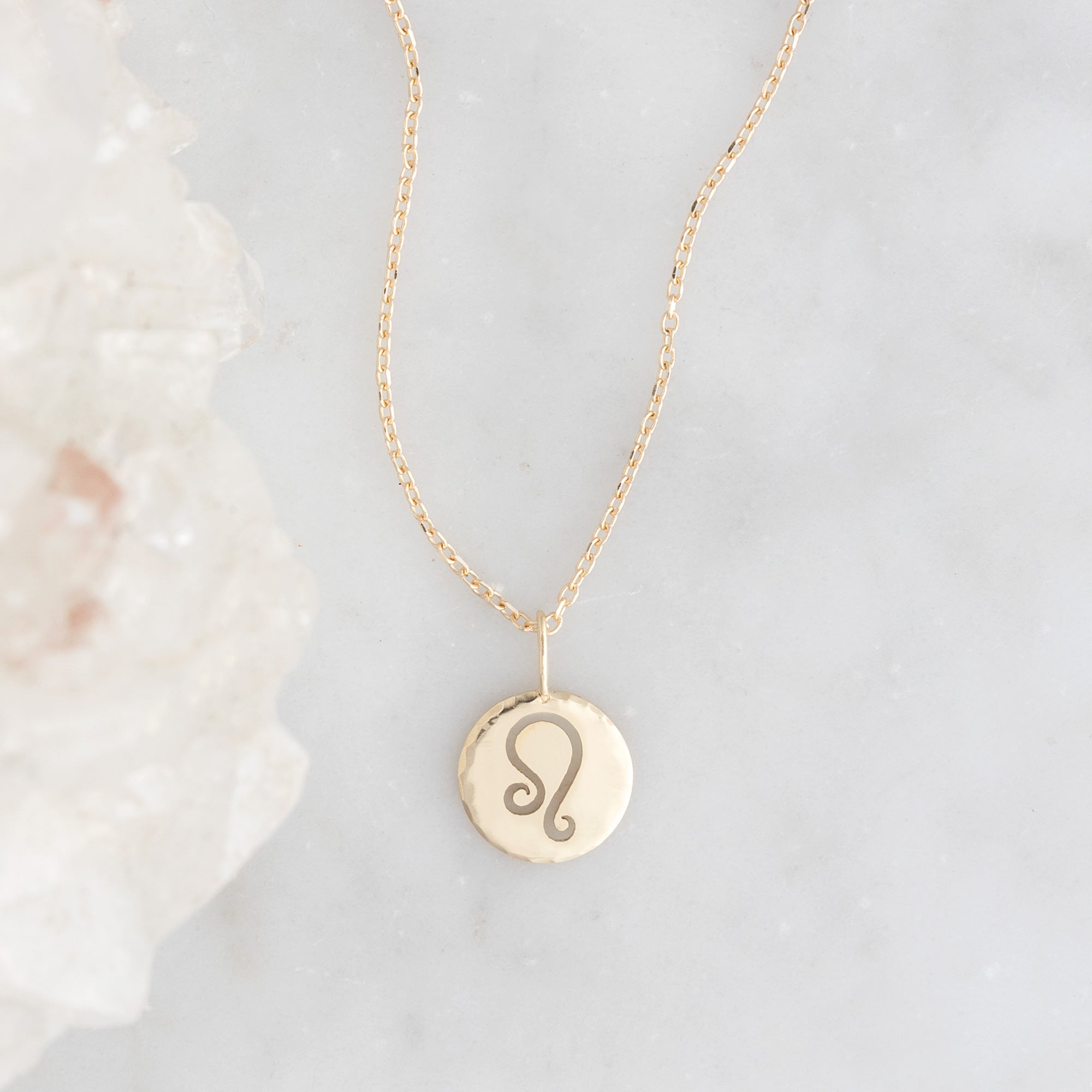 The Zodiac Birthstone Charm Necklace | Yellow, Rose or White Gold