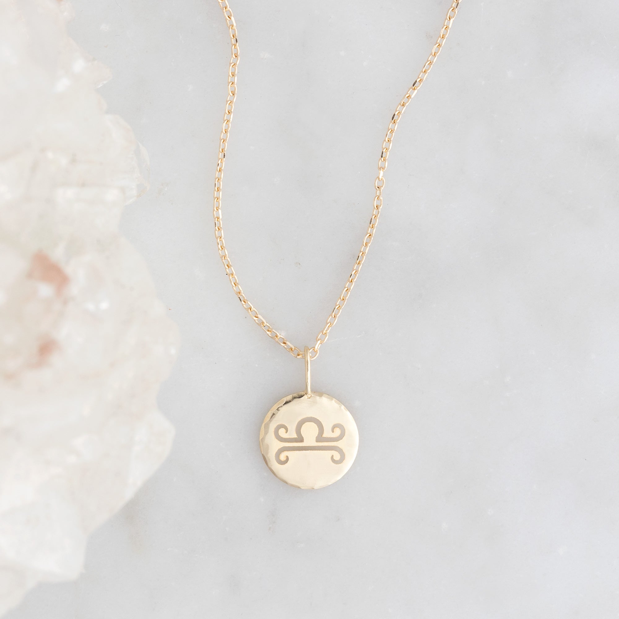 The Zodiac Birthstone Charm Necklace | Yellow, Rose or White Gold
