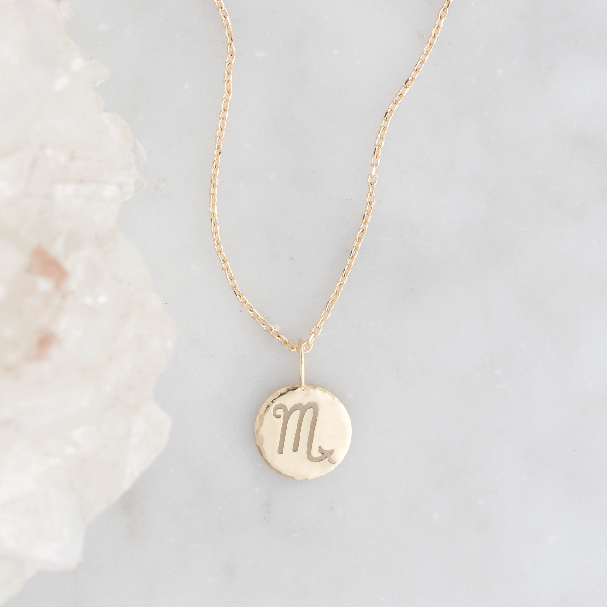 The Zodiac Birthstone Charm Necklace | Yellow, Rose or White Gold
