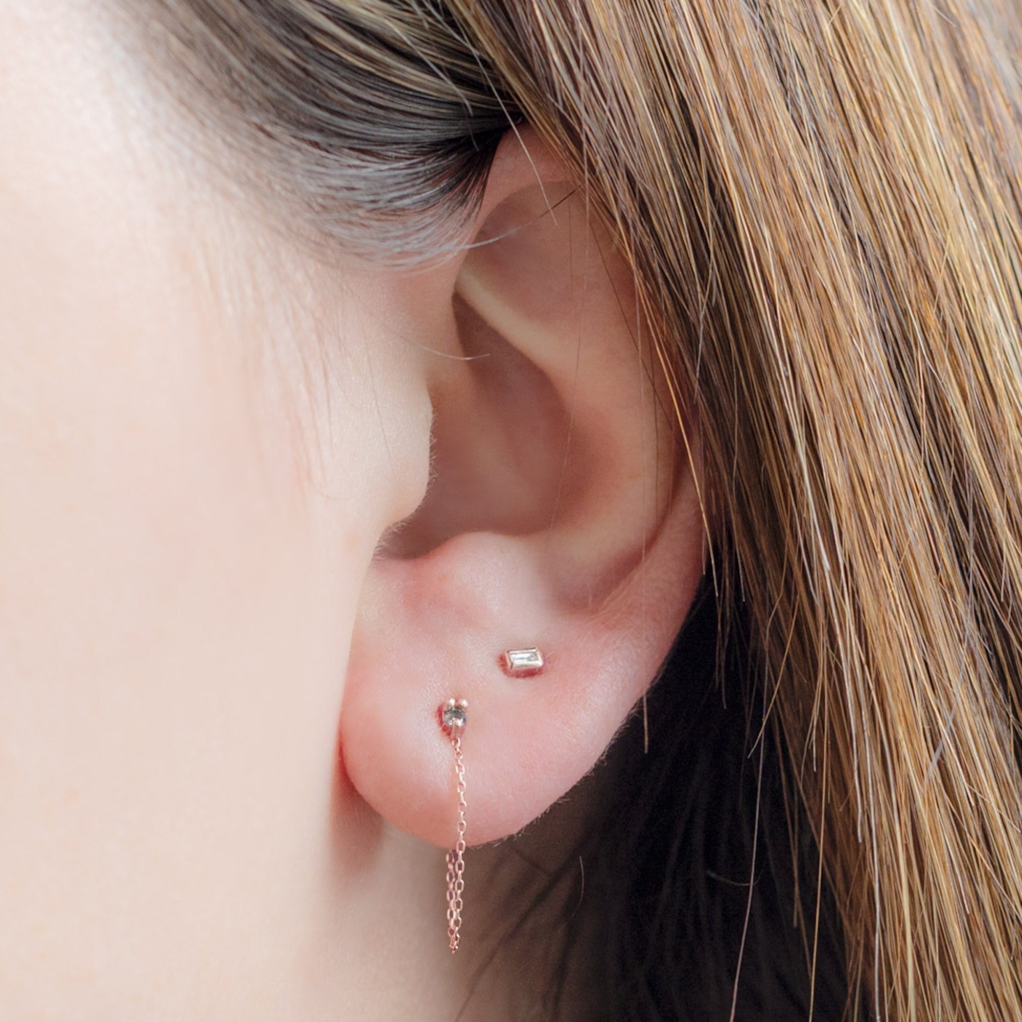 The Salt and Pepper Diamond Sunburst Chain Hoops | Yellow, Rose or White Gold