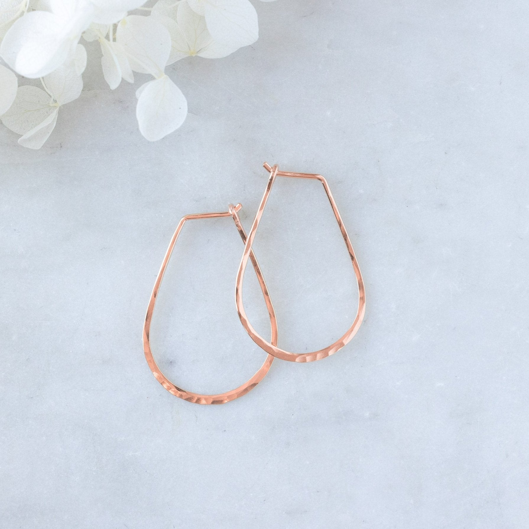 Small Horseshoe Hoop Earrings | Yellow, Rose, White or Sterling Silver