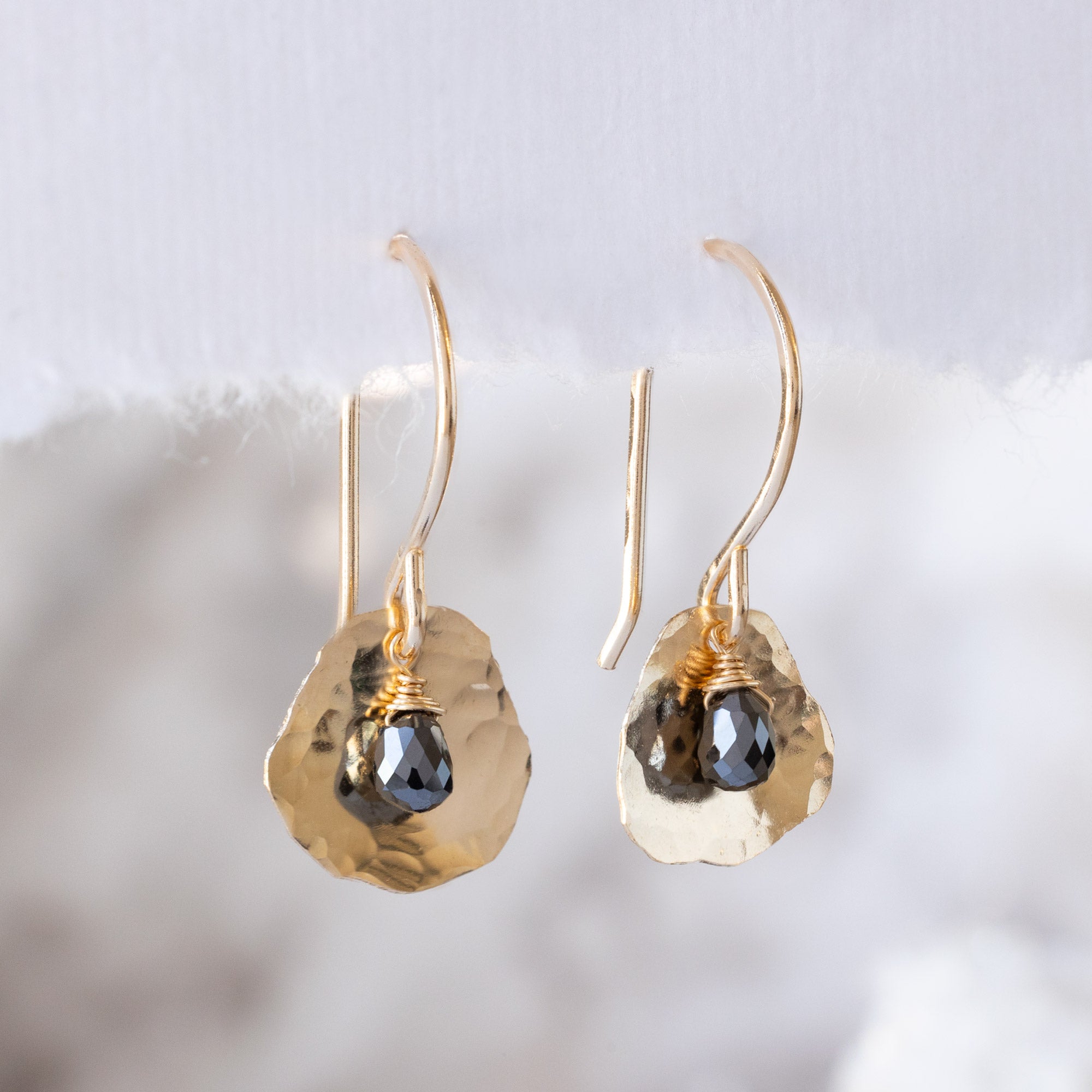 The Black Diamond Petal Earrings | Yellow, Rose or Sterling Silver