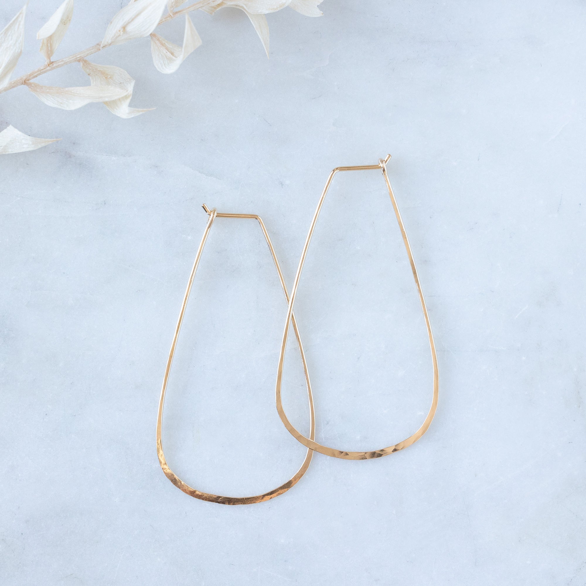 Large Horseshoe Hoop Earrings | Yellow, Rose or Sterling Silver