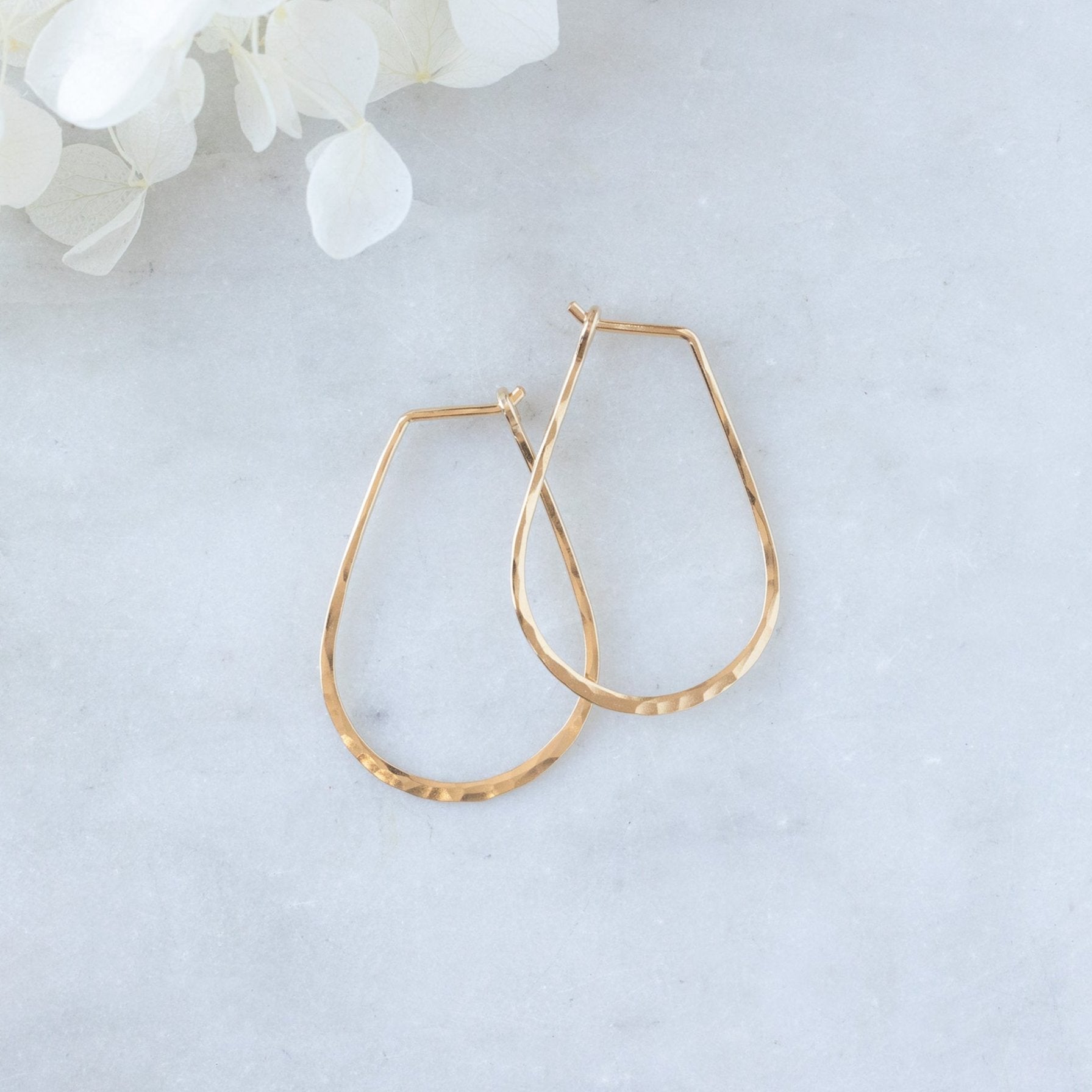 Small Horseshoe Hoop Earrings | Yellow, Rose, White or Sterling Silver