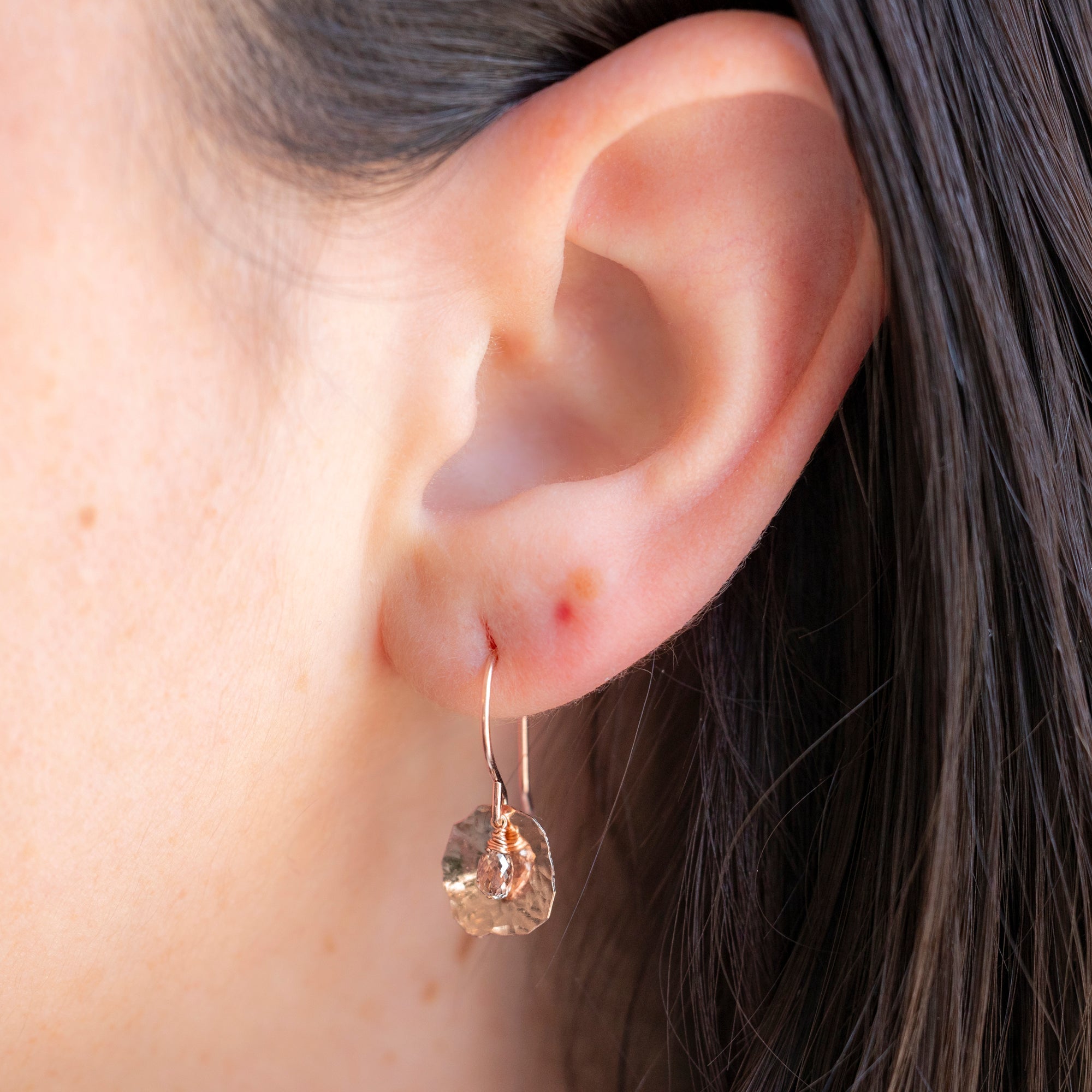 The Champagne Diamond Petal Earrings | Yellow, Rose or Sterling Silver