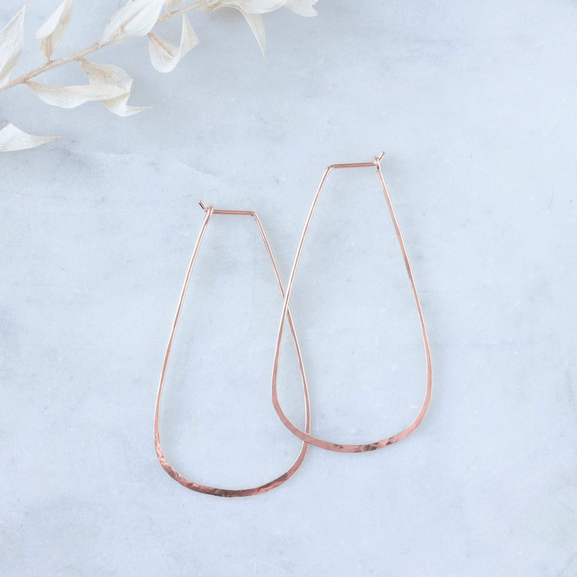 Large Horseshoe Hoop Earrings | Yellow, Rose or Sterling Silver