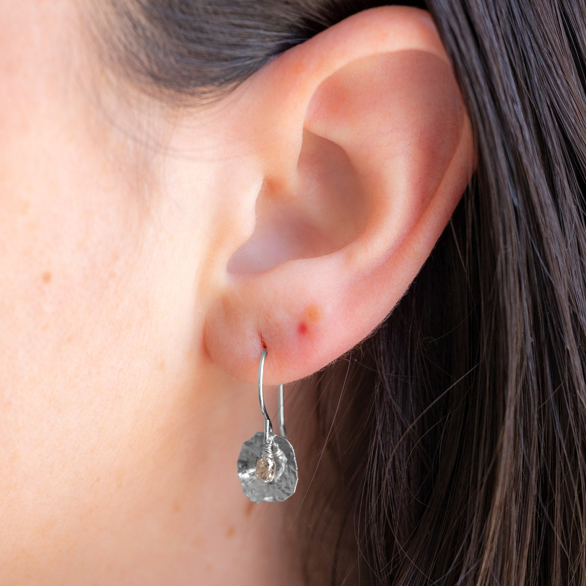 The Champagne Diamond Petal Earrings | Yellow, Rose or Sterling Silver