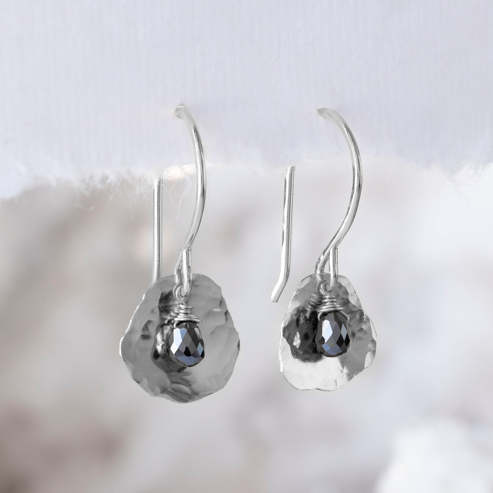 The Black Diamond Petal Earrings | Yellow, Rose or Sterling Silver