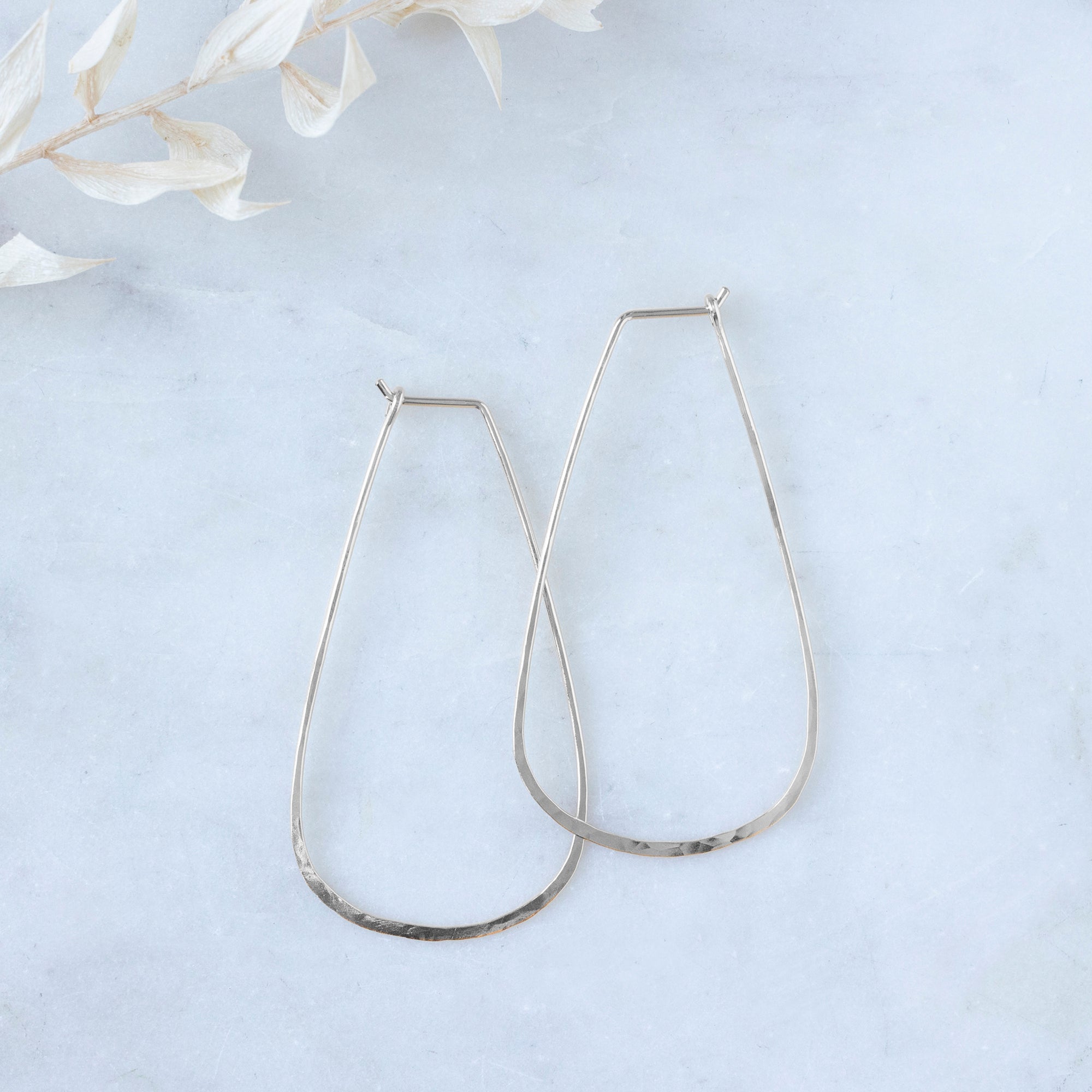 Large Horseshoe Hoop Earrings | Yellow, Rose or Sterling Silver