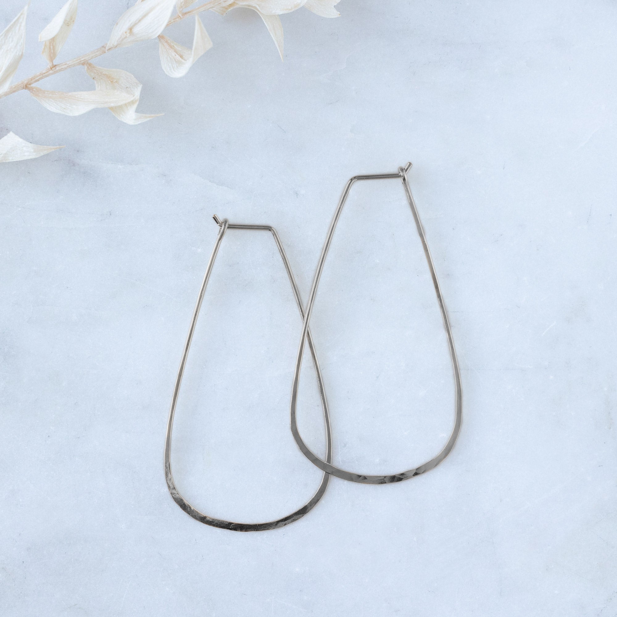 Large Horseshoe Hoop Earrings | Yellow, Rose or Sterling Silver