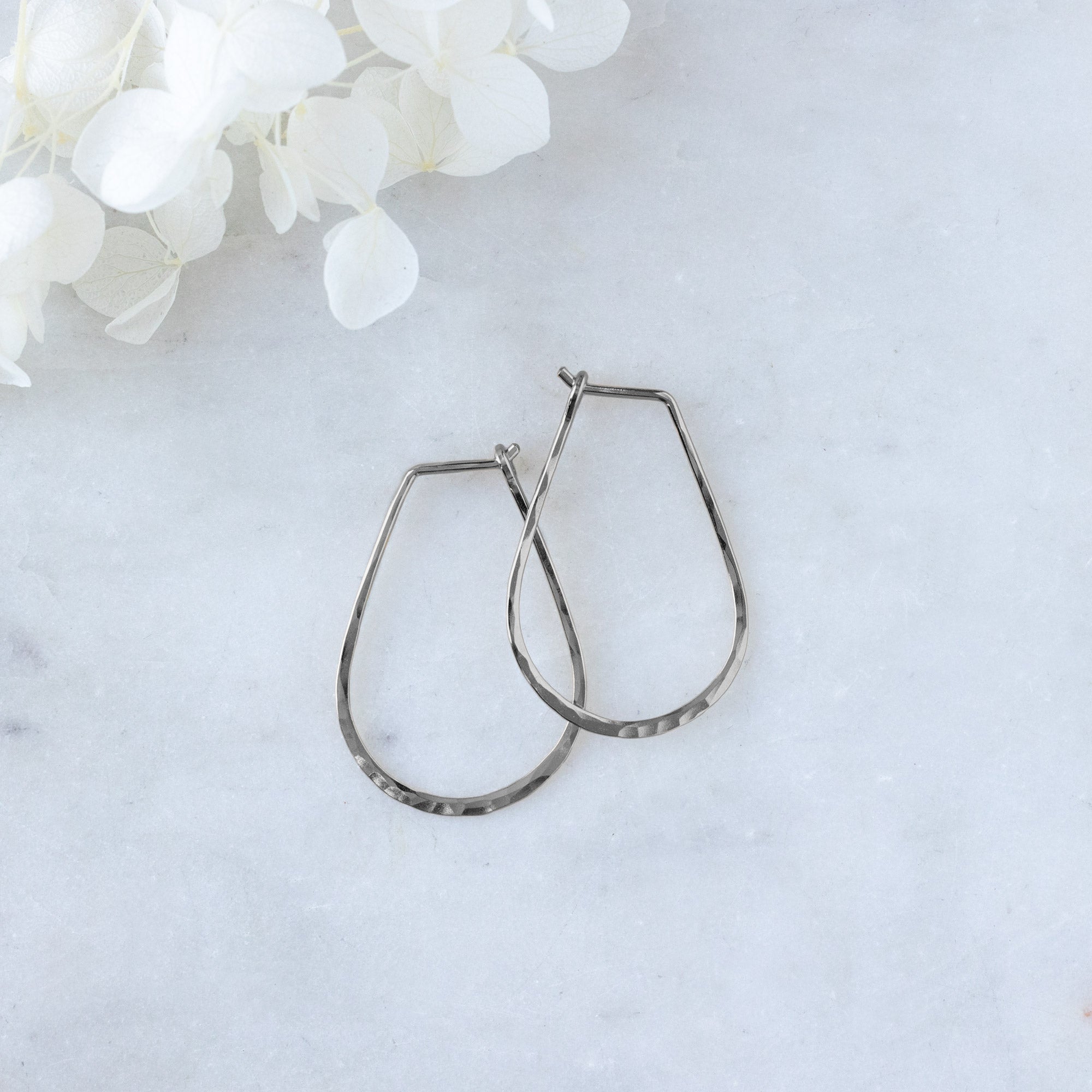 Small Horseshoe Hoop Earrings | Yellow, Rose, White or Sterling Silver