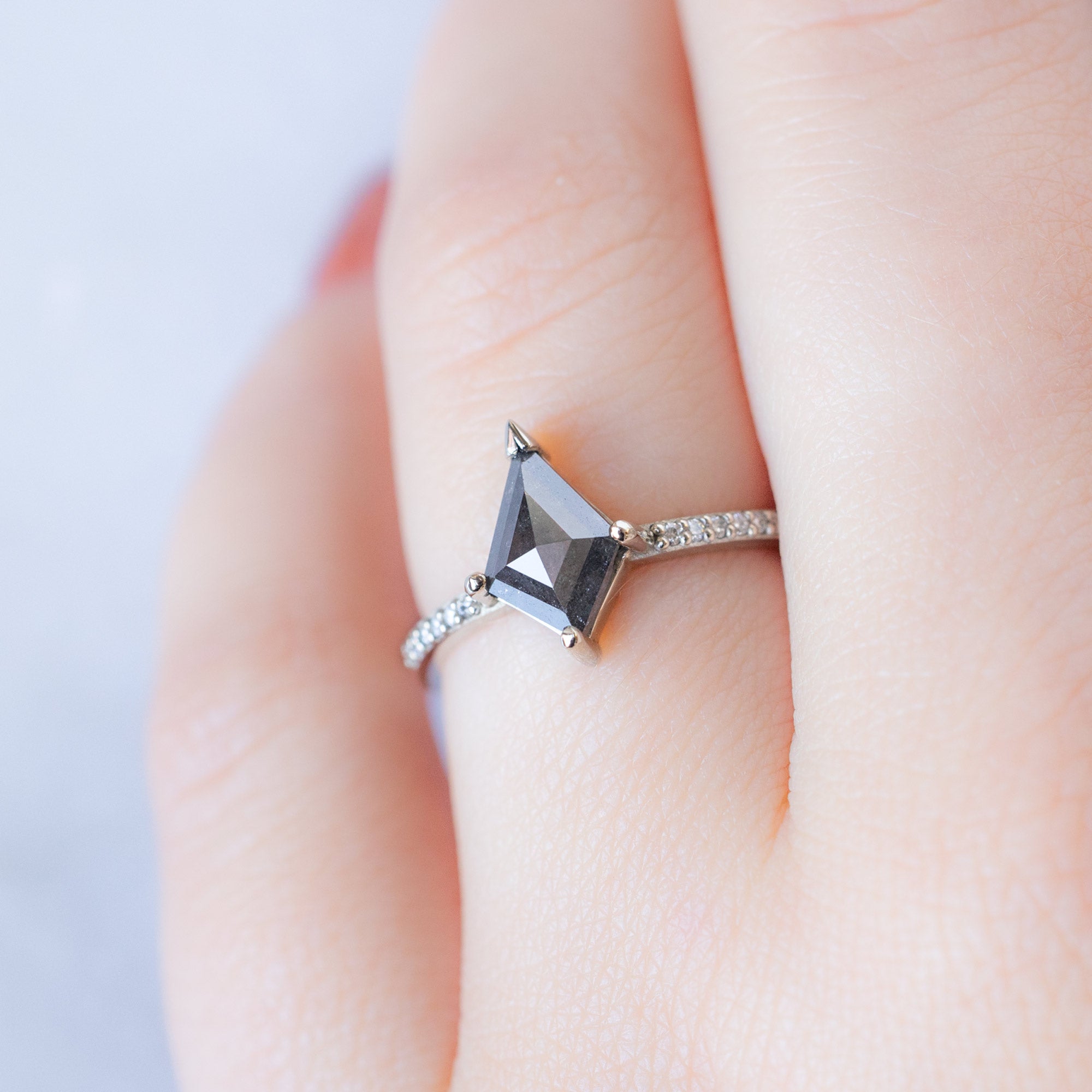 The Willow Ring | Build Your Own Kite Salt and Pepper Diamond Engagement Ring