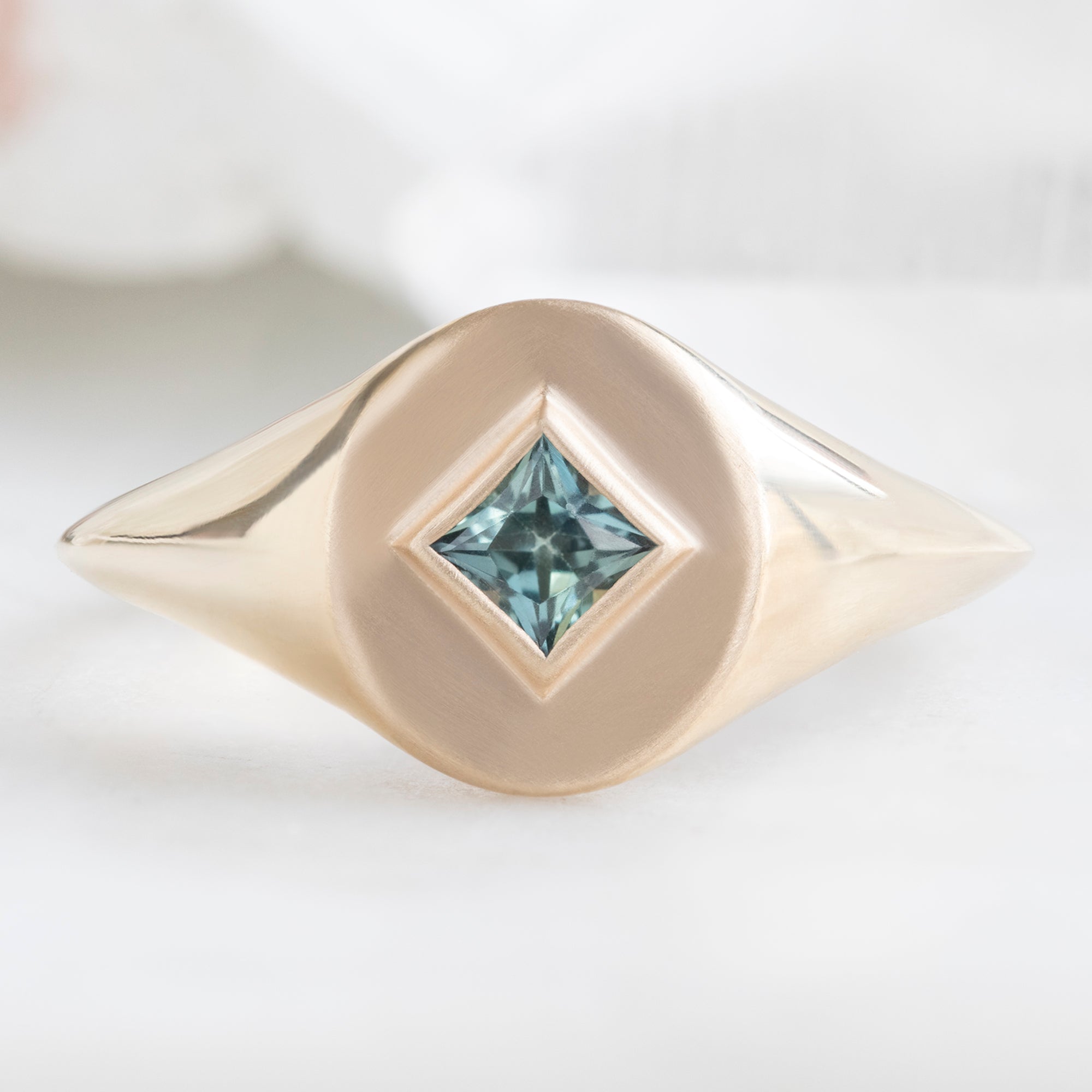 The Signet Ring | 0.25ct Kite Montana Sapphire in 10K Yellow Gold