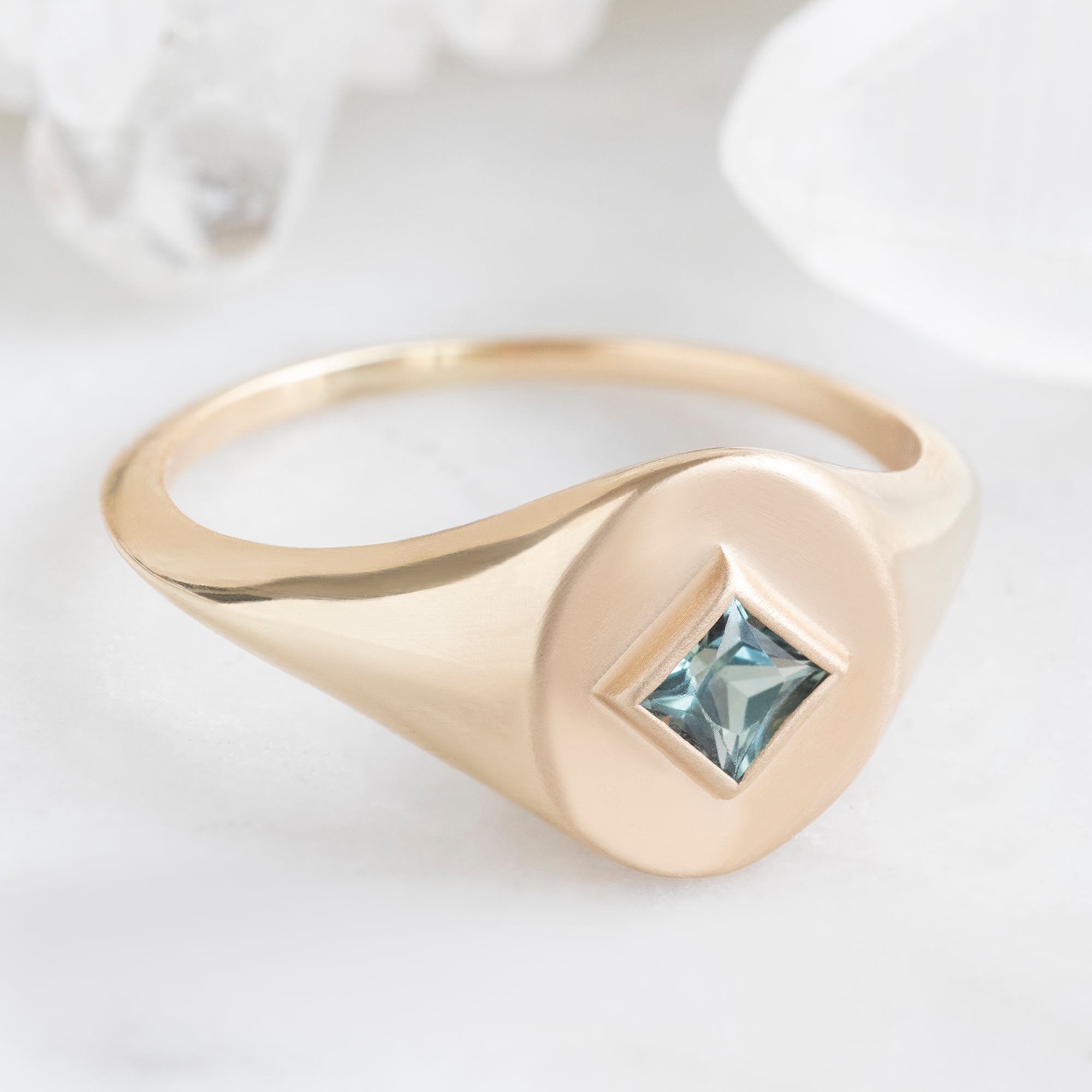 The Signet Ring | 0.25ct Kite Montana Sapphire in 10K Yellow Gold