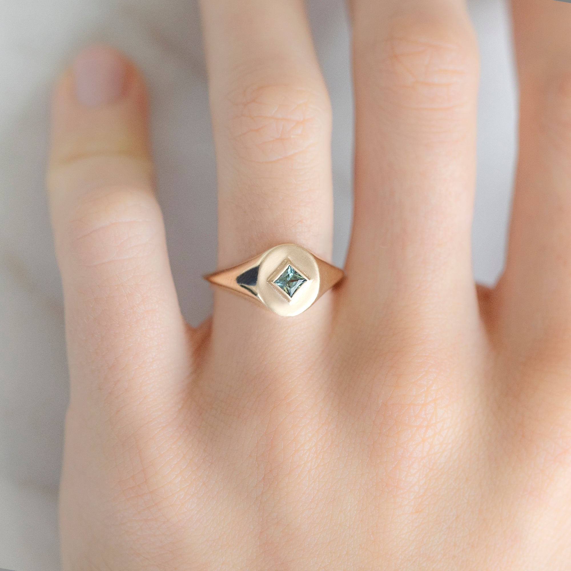 The Signet Ring | 0.25ct Kite Montana Sapphire in 10K Yellow Gold