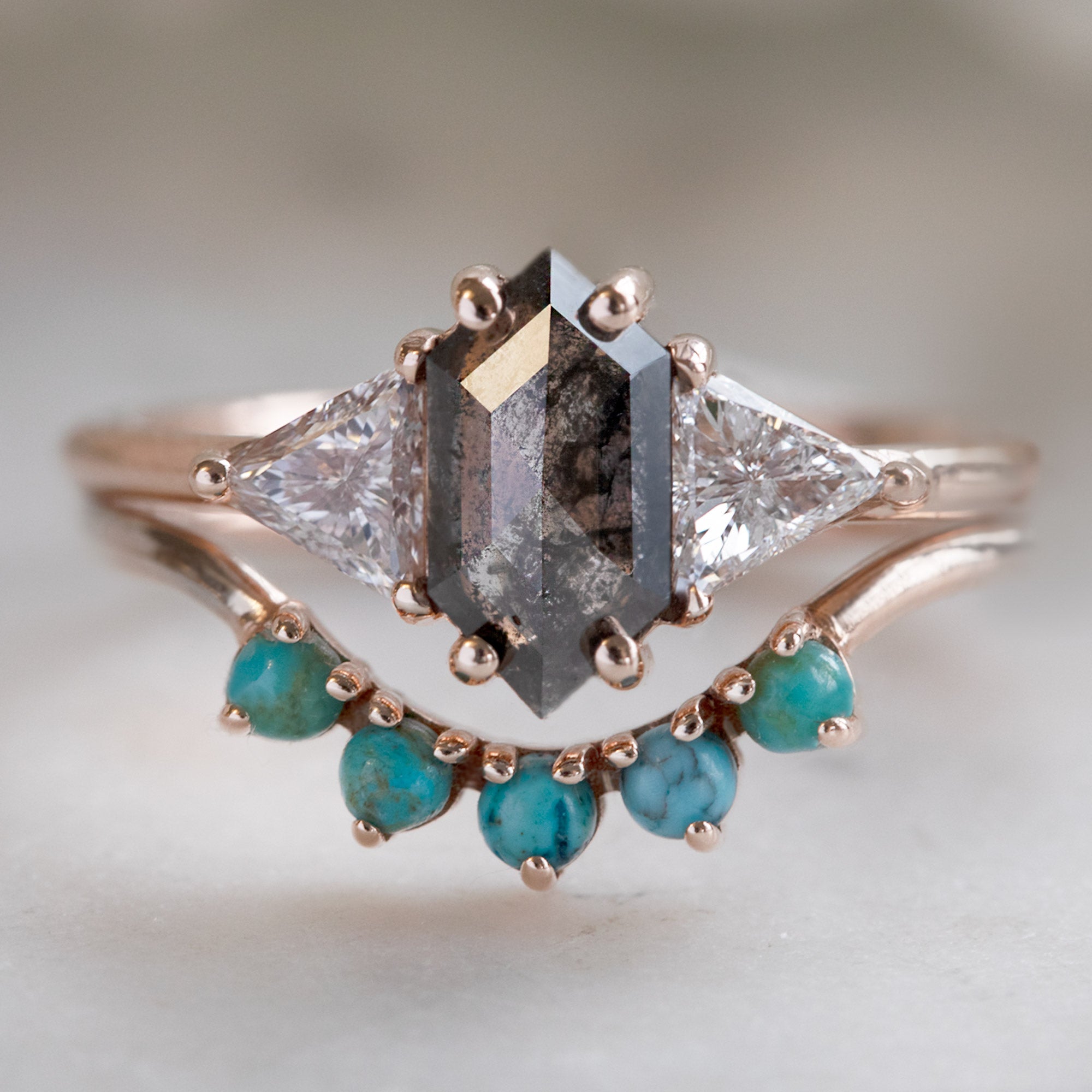 The Jade Ring | Build Your Own Hexagon Black Diamond Engagement Ring
