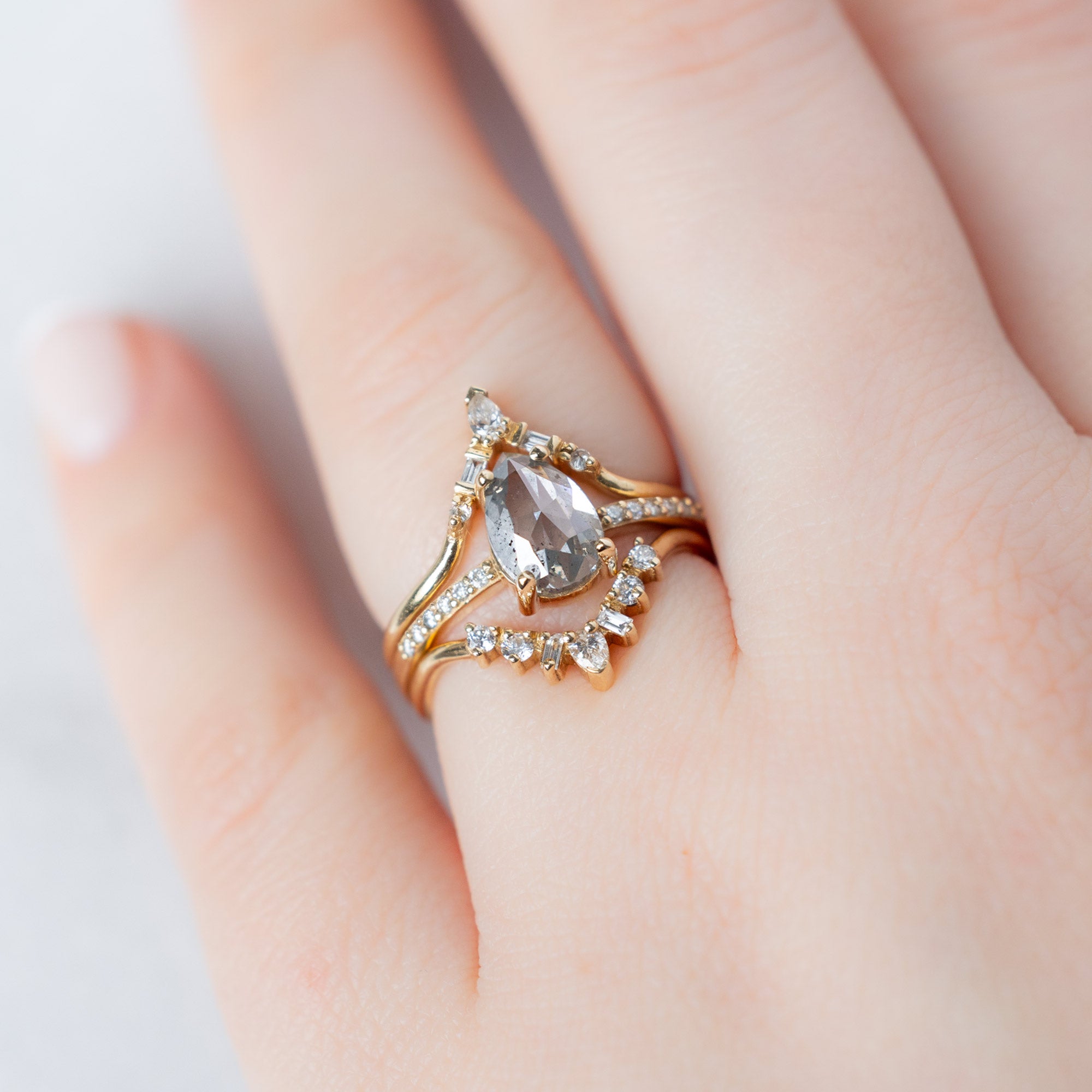 buy:white-diamond-tiara-stacking-band-14k-or-18k-yellow-gold,the-willow-ring-1-52ct-pear-salt-and-pepper-diamond-in-14k-yellow-gold,geometric-white-diamond-sunburst-stacking-band-14k-or-18k-yellow-gold