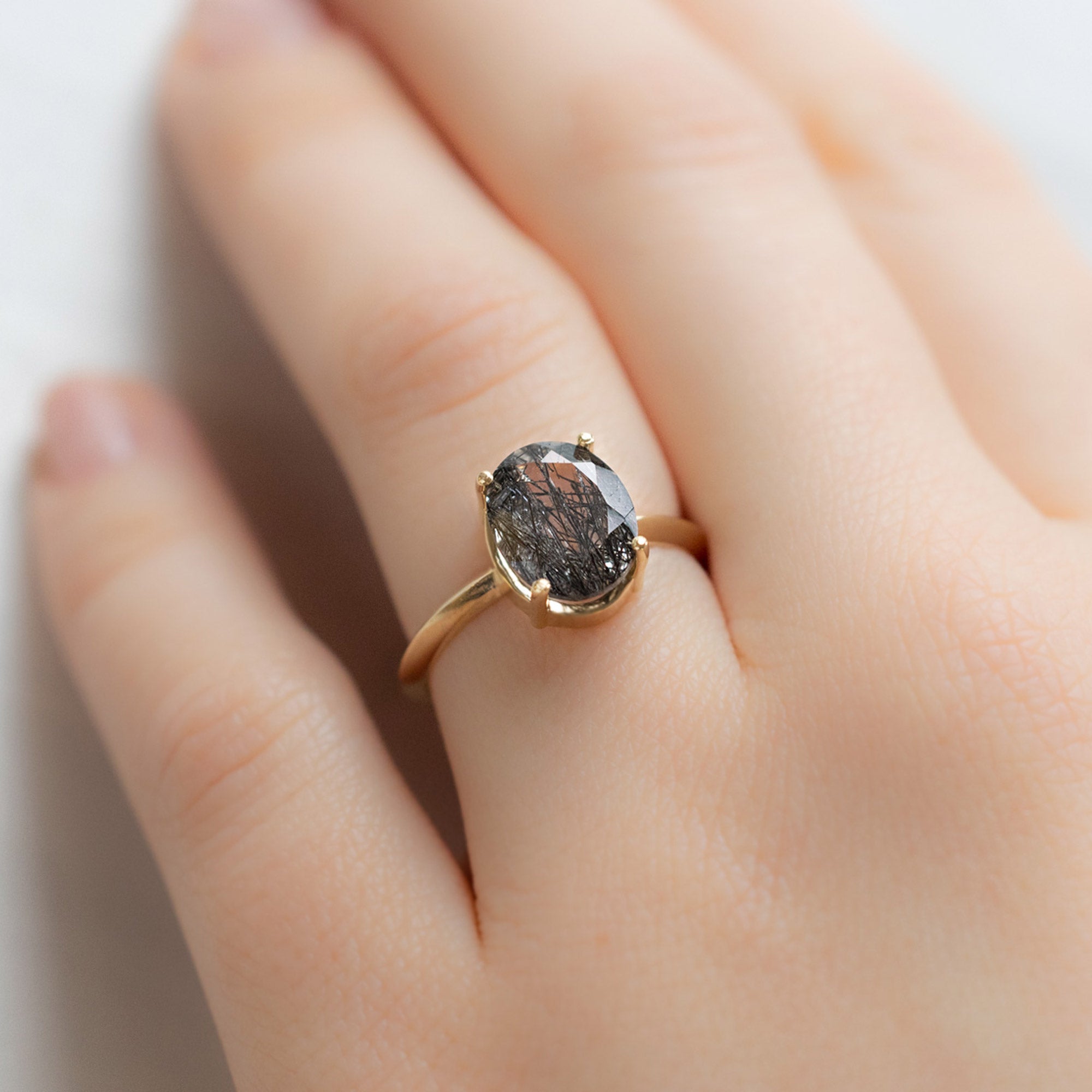 The Bryn Ring | 2.60ct Oval Tourmaline in Quartz in 14K Yellow Gold
