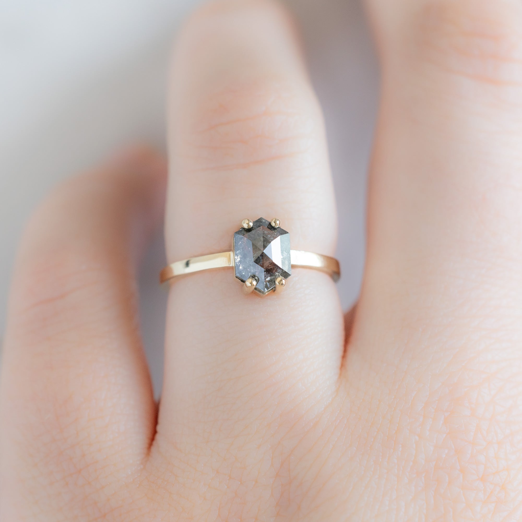 The Bryn Ring | Build Your Own Hexagon Black Diamond Engagement Ring