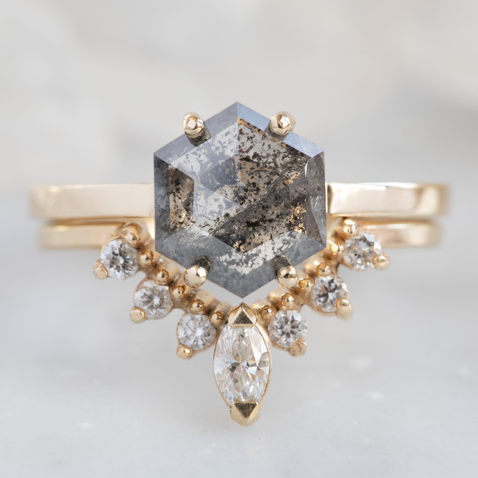 The Bryn Ring | Build Your Own Hexagon Black Diamond Engagement Ring
