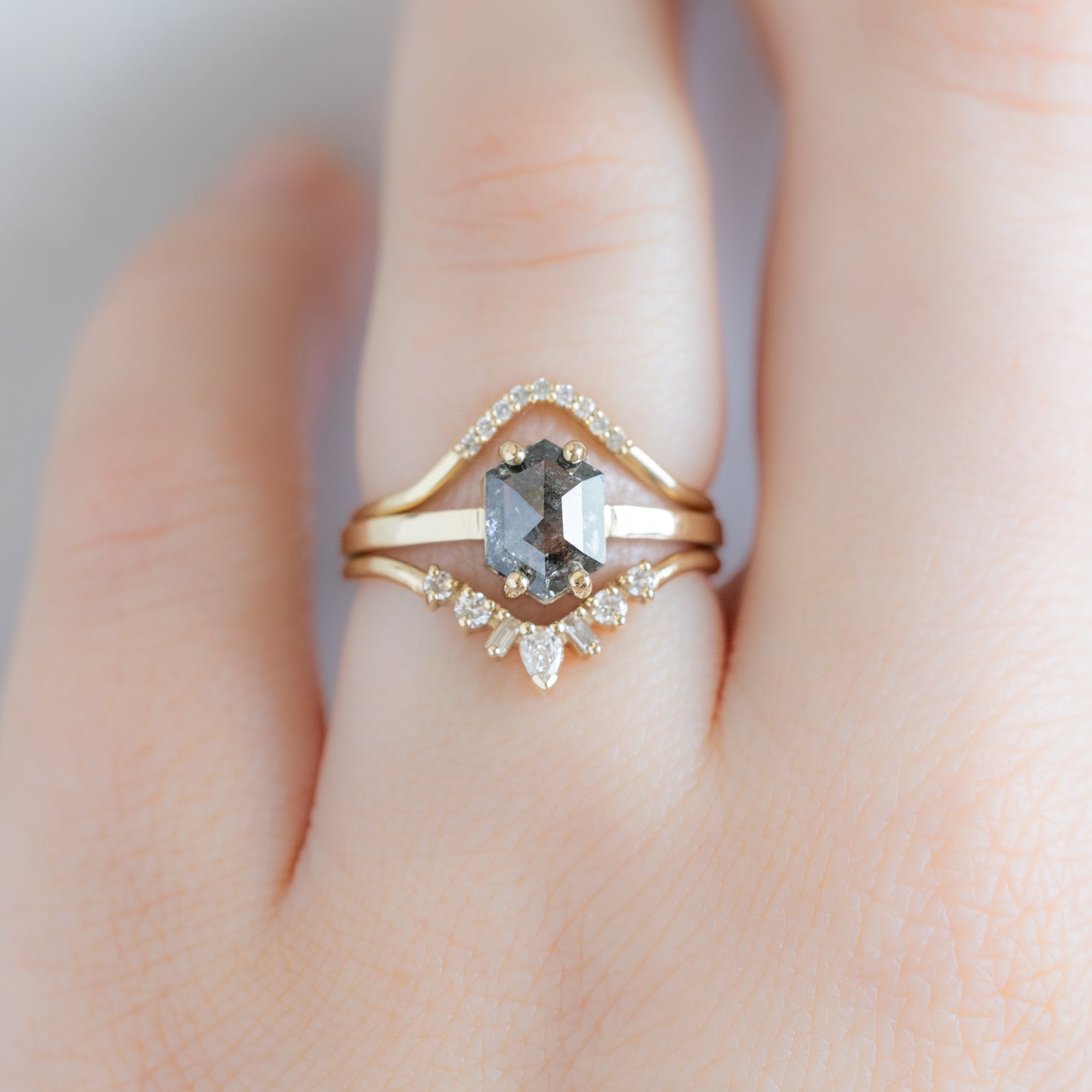 The Bryn Ring | Build Your Own Hexagon Black Diamond Engagement Ring