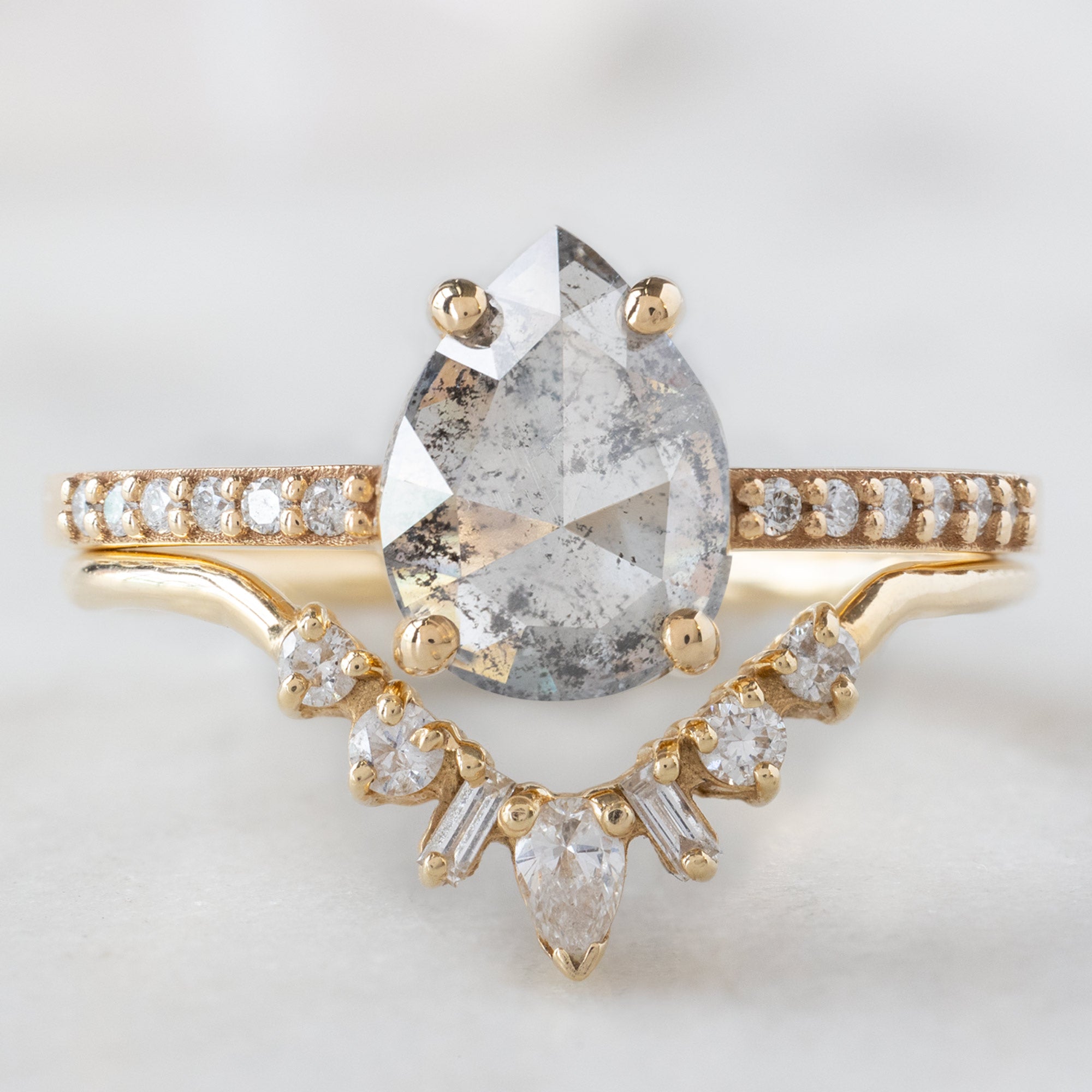 The Willow Ring | Build Your Own Pear Salt and Pepper Diamond Engagement Ring
