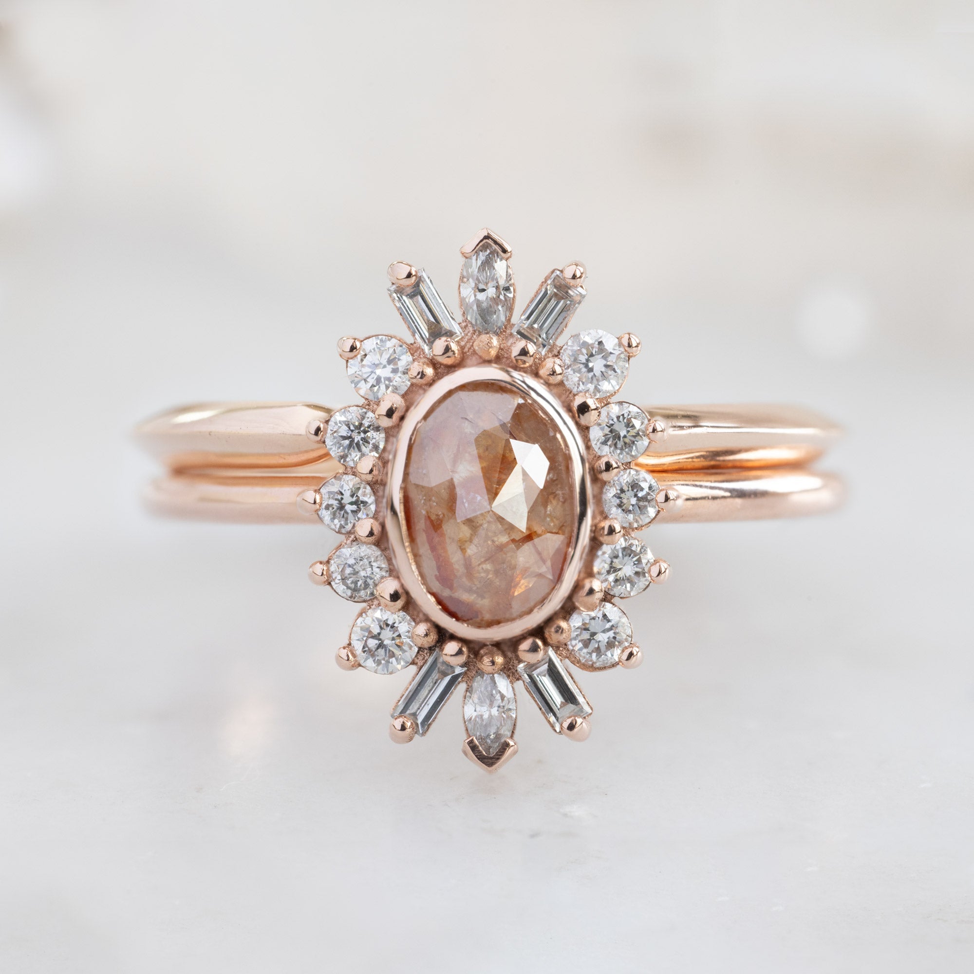 The Camellia Ring | 0.42ct Oval Red Diamond in 14K Rose Gold