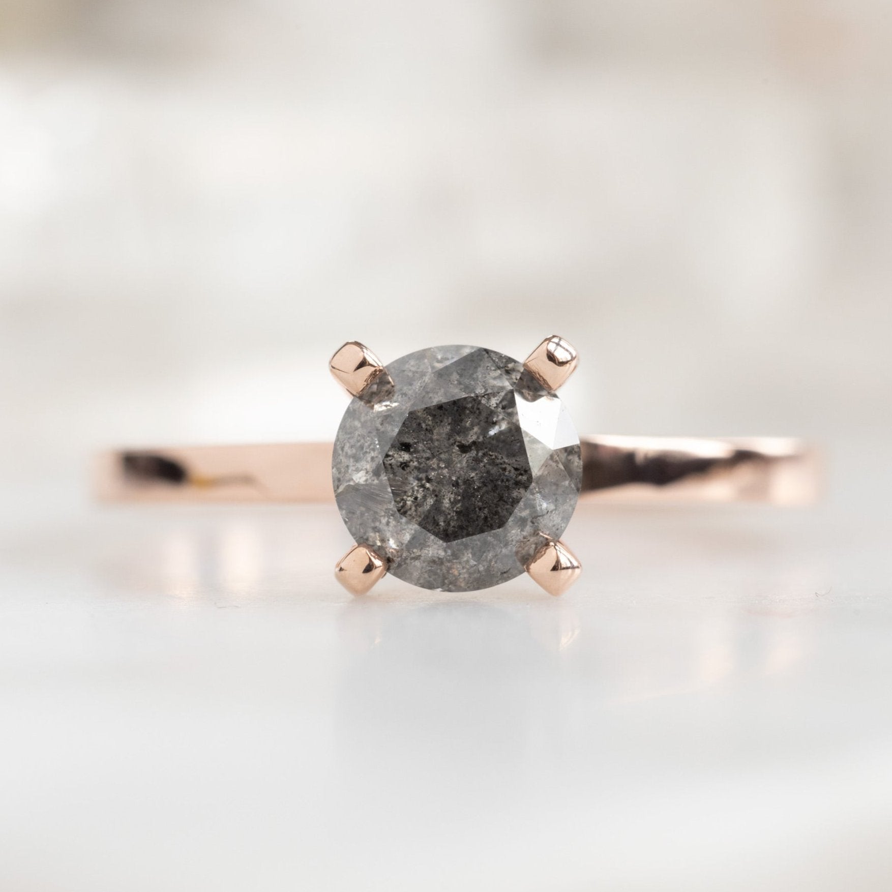 Design Your Own Custom | Round Salt and Pepper Diamond Engagement Ring
