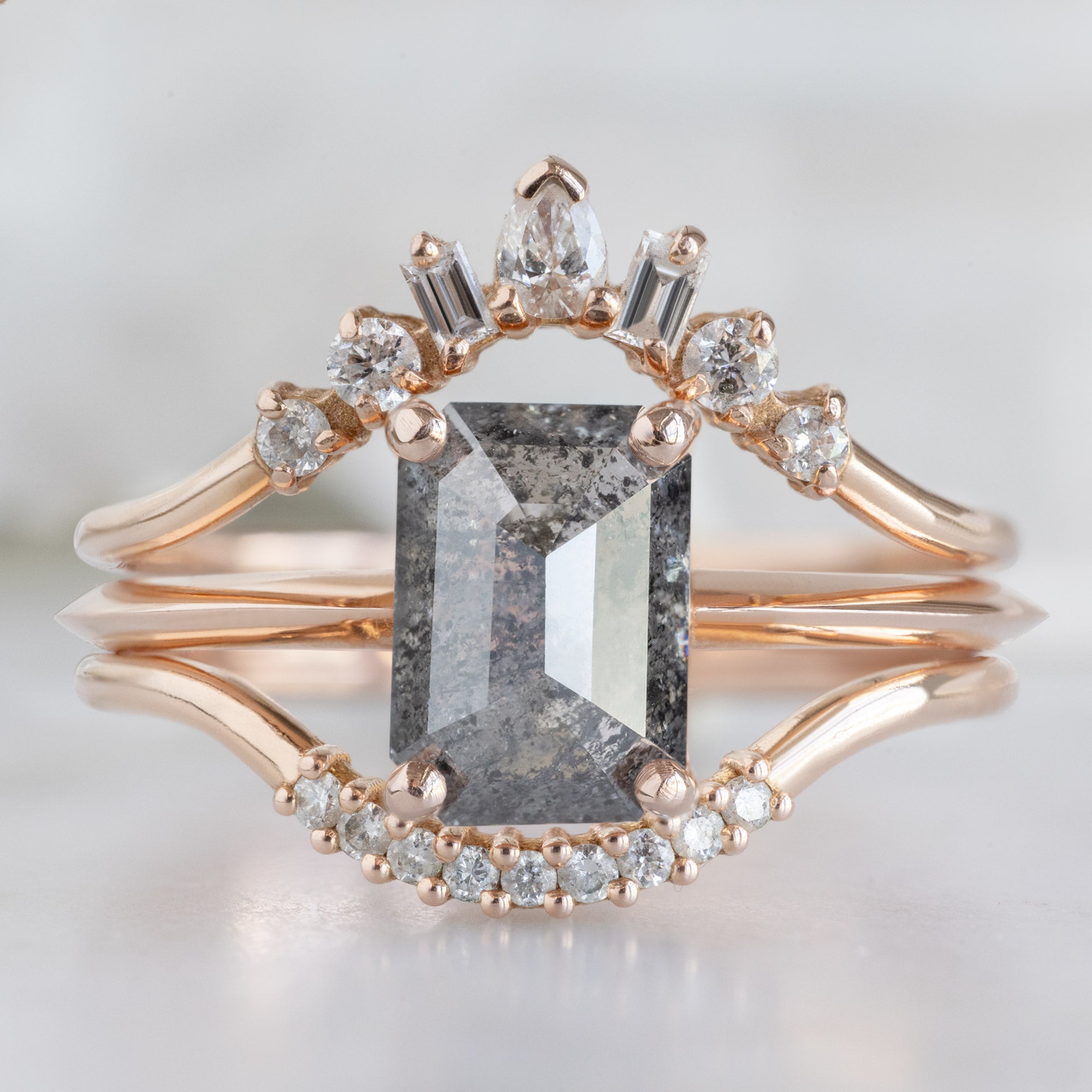 buy:geometric-white-diamond-sunburst-stacking-band-14k-or-18k-yellow-gold,the-bryn-ring-1-26ct-emerald-cut-salt-and-pepper-diamond-in-14k-rose-gold,white-diamond-pave-arc-stacking-band-14k-or-18k-yellow-gold