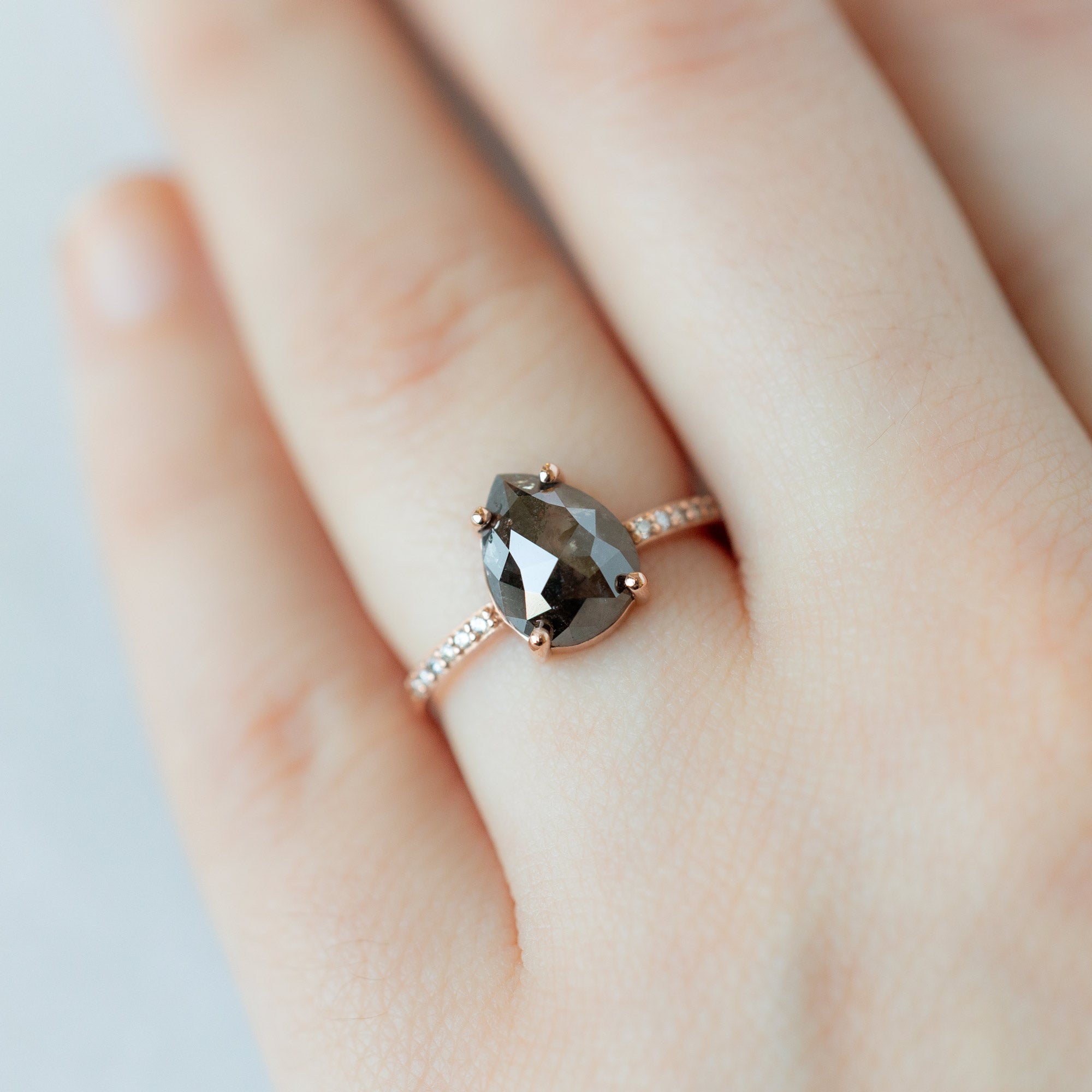 The Willow Ring | Build Your Own Pear Black Diamond Engagement Ring