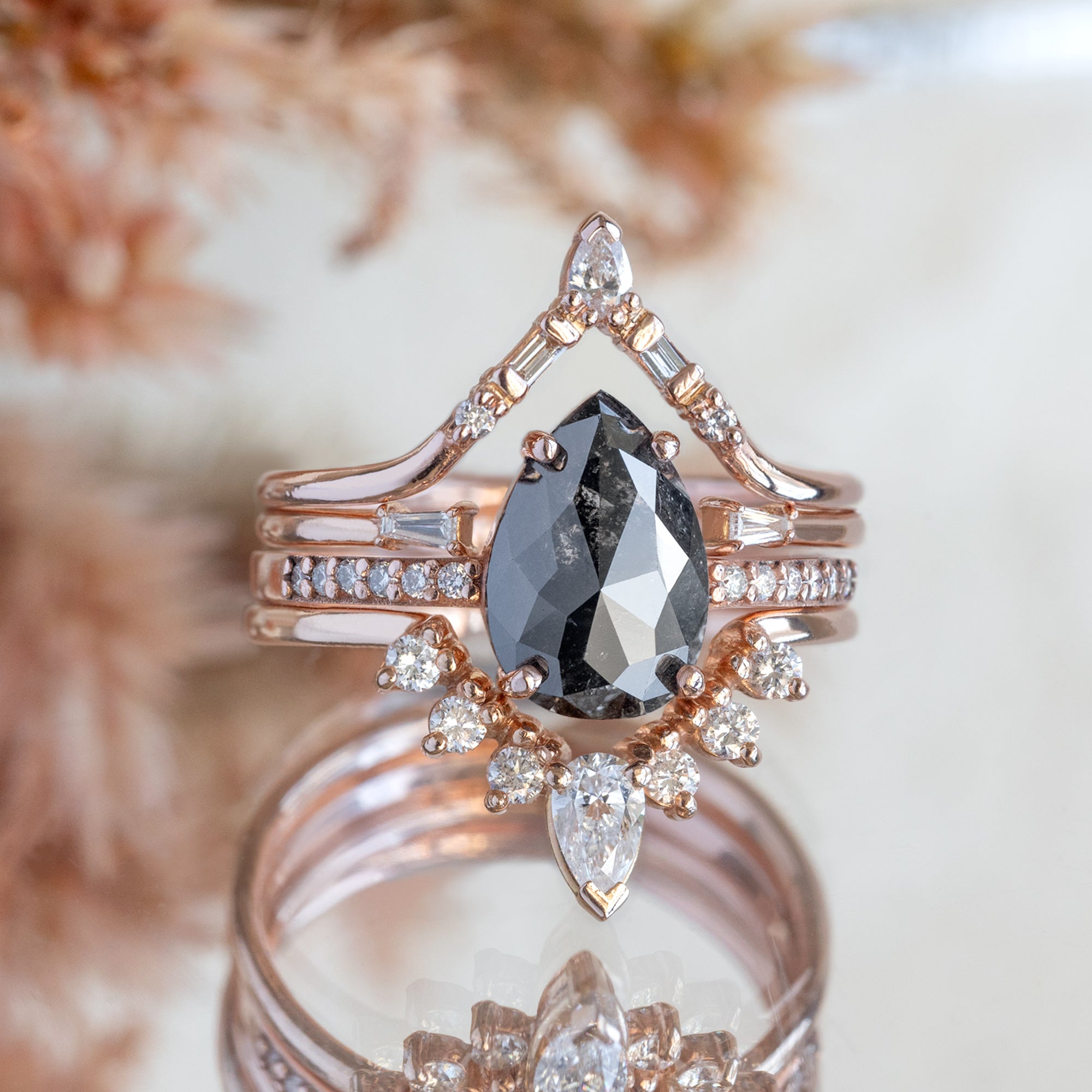 The Willow Ring | Build Your Own Pear Black Diamond Engagement Ring