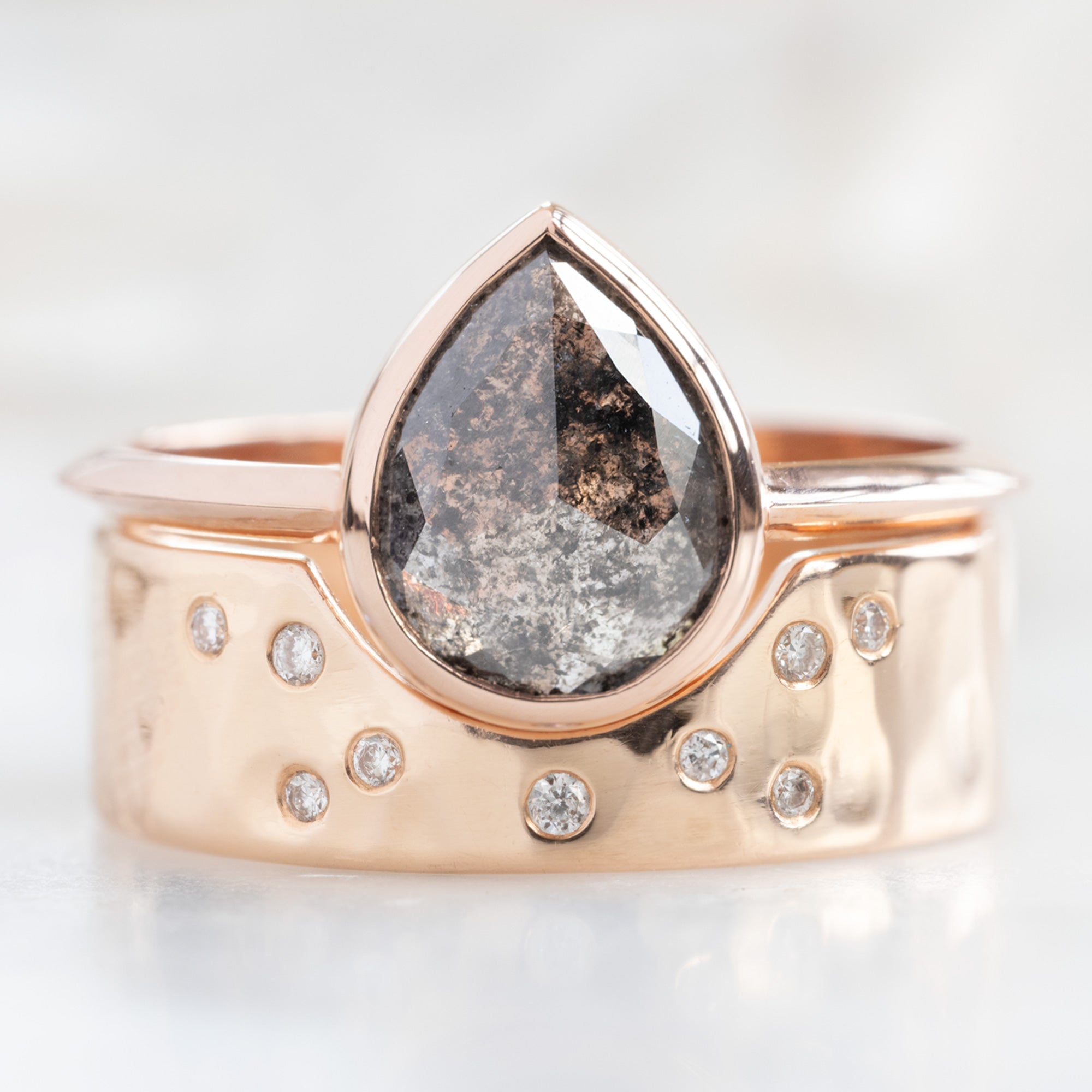 The Hazel Ring | Build Your Own Pear Black Diamond Engagement Ring