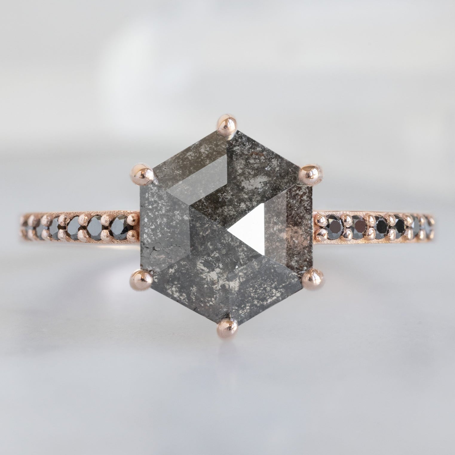 The Willow Ring | Build Your Own Hexagon Black Diamond Engagement Ring