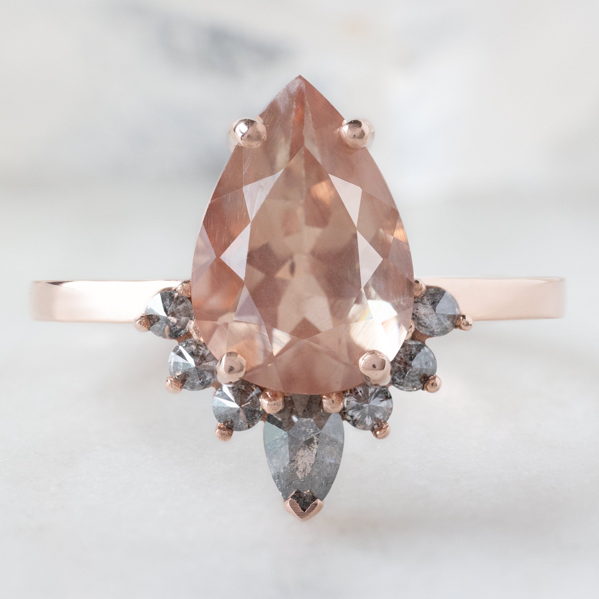 The Aster Ring | Build Your Own Pear Sunstone Engagement Ring