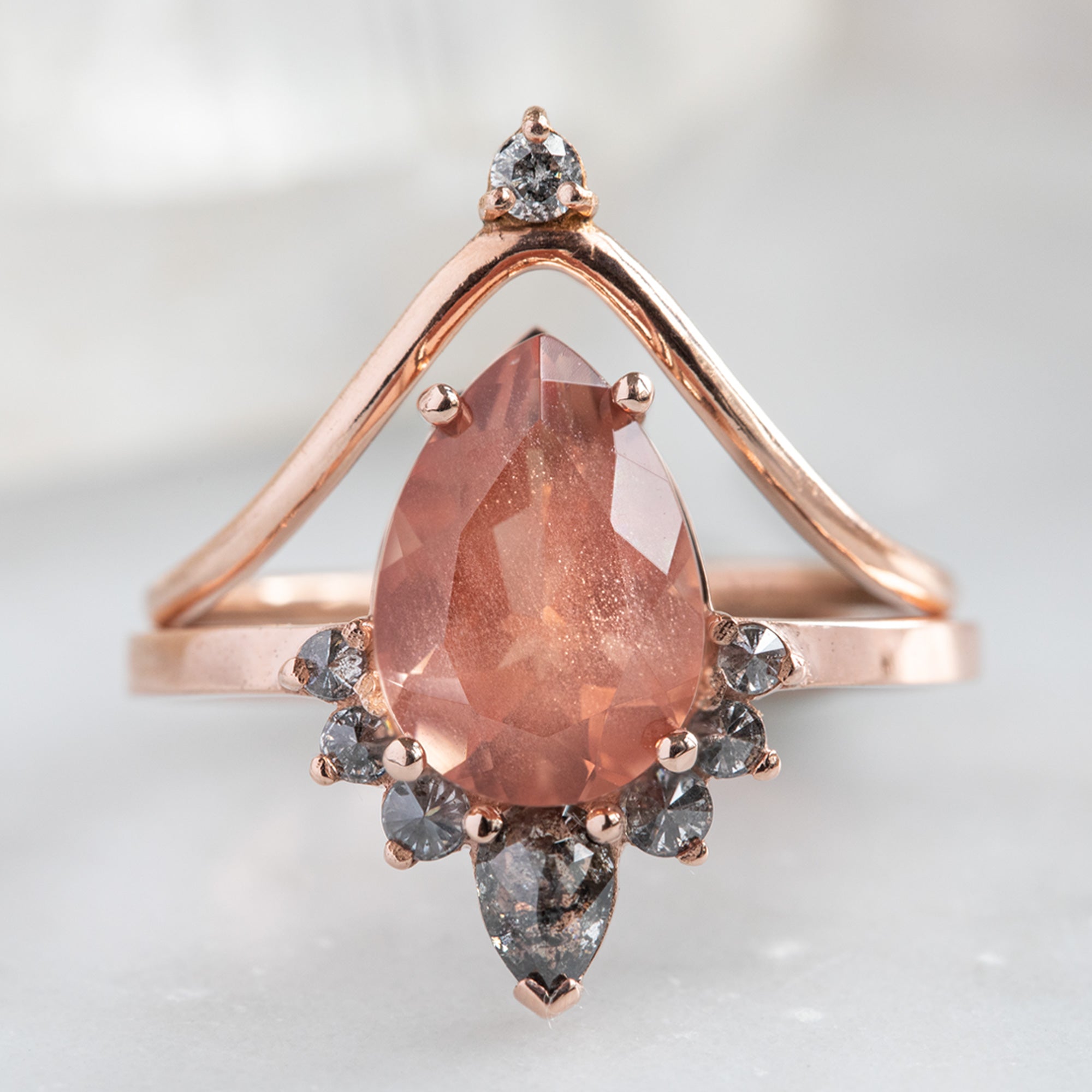 The Aster Ring | Build Your Own Pear Sunstone Engagement Ring