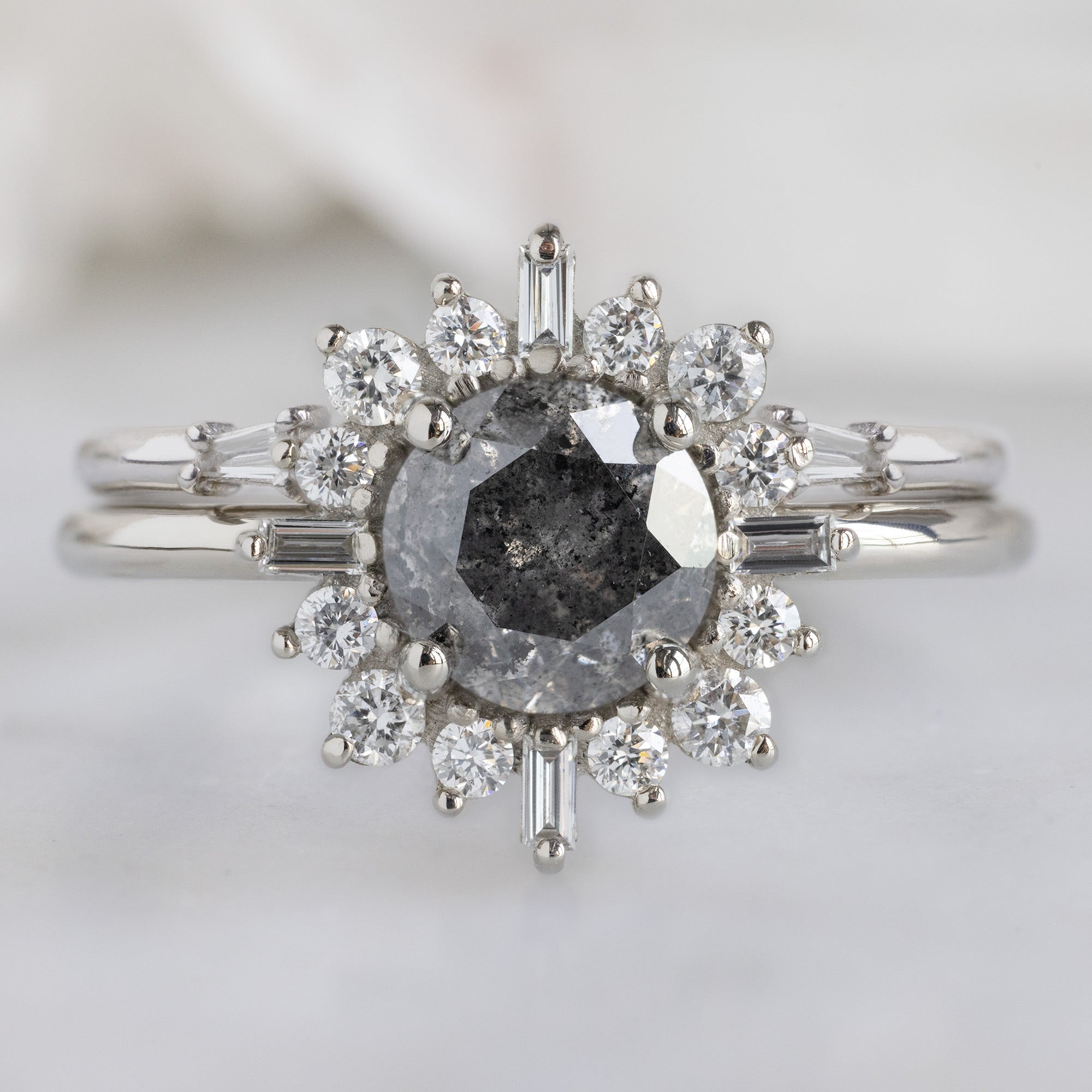 buy:open-cuff-baguette-white-diamond-stacking-band-14k-or-18k-white-gold,the-compass-ring-0-96ct-round-salt-and-pepper-diamond-in-14k-white-gold